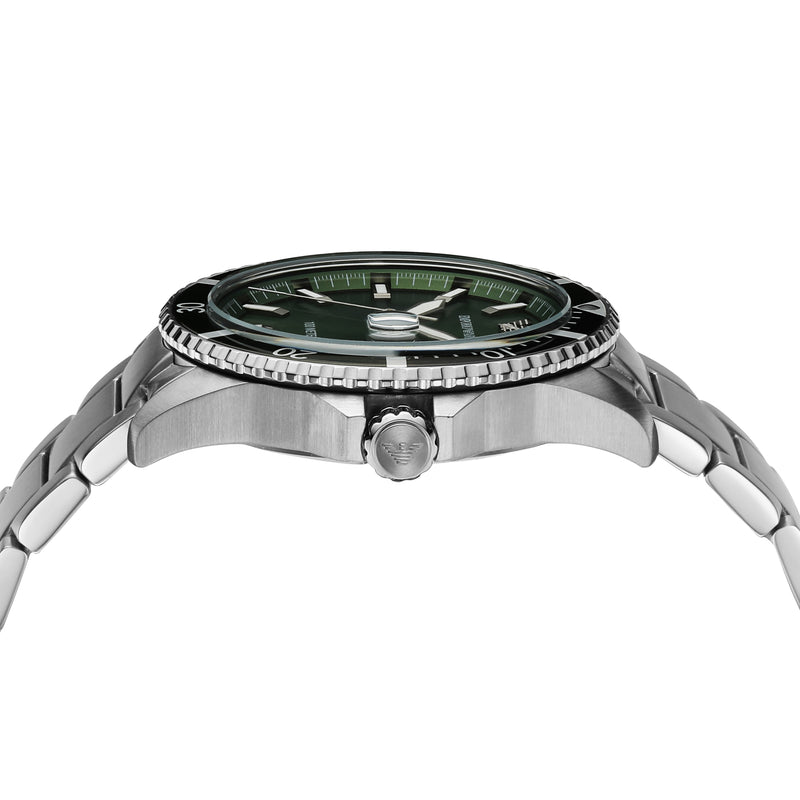 Emporio Armani Men's Green Dial Stainless Steel Watch AR11338