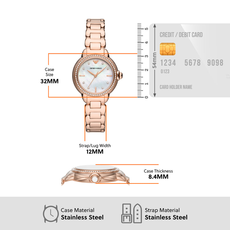 Emporio Armani Women's Sustainable Rose Gold Watch AR11523