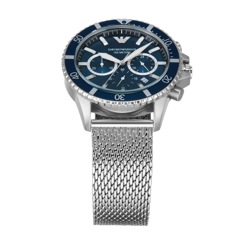 Emporio Armani Elegant Men's Chronograph Silver Watch AR11587