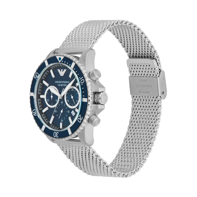 Emporio Armani Elegant Men's Chronograph Silver Watch AR11587