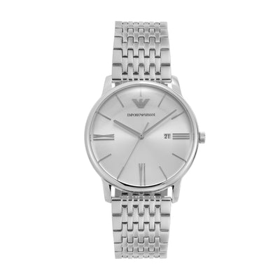 Emporio Armani Three-Hand Date White Dial Stainless Steel Watch AR11599