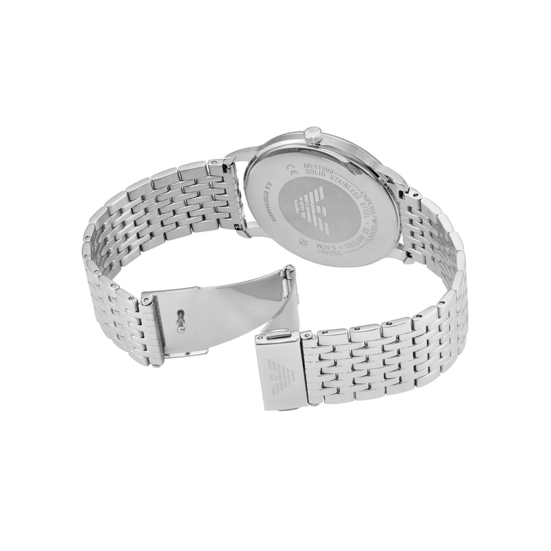 Emporio Armani Three-Hand Date White Dial Stainless Steel Watch AR11599