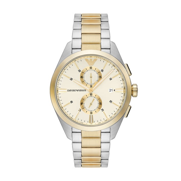 Gold and silver armani watch best sale