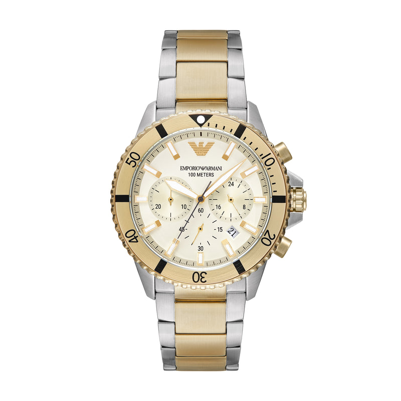 Emporio Armani Luxury Two Tone Chronograph Watch AR11606 Watch Direct