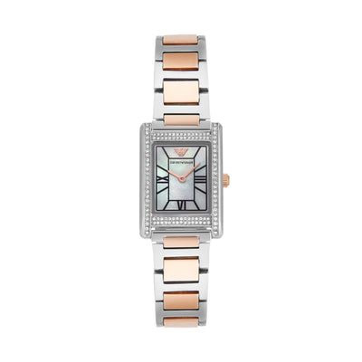 Emporio Armani Mother of Pearl Dial Two Tone Stainless Steel Watch AR11626