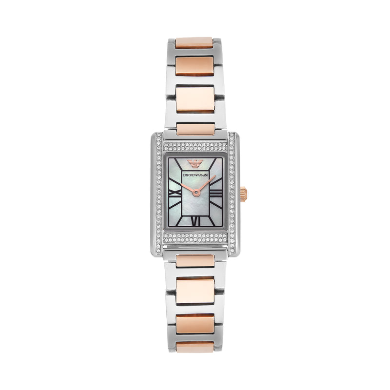 Emporio Armani Mother of Pearl Dial Two Tone Stainless Steel Watch AR11626