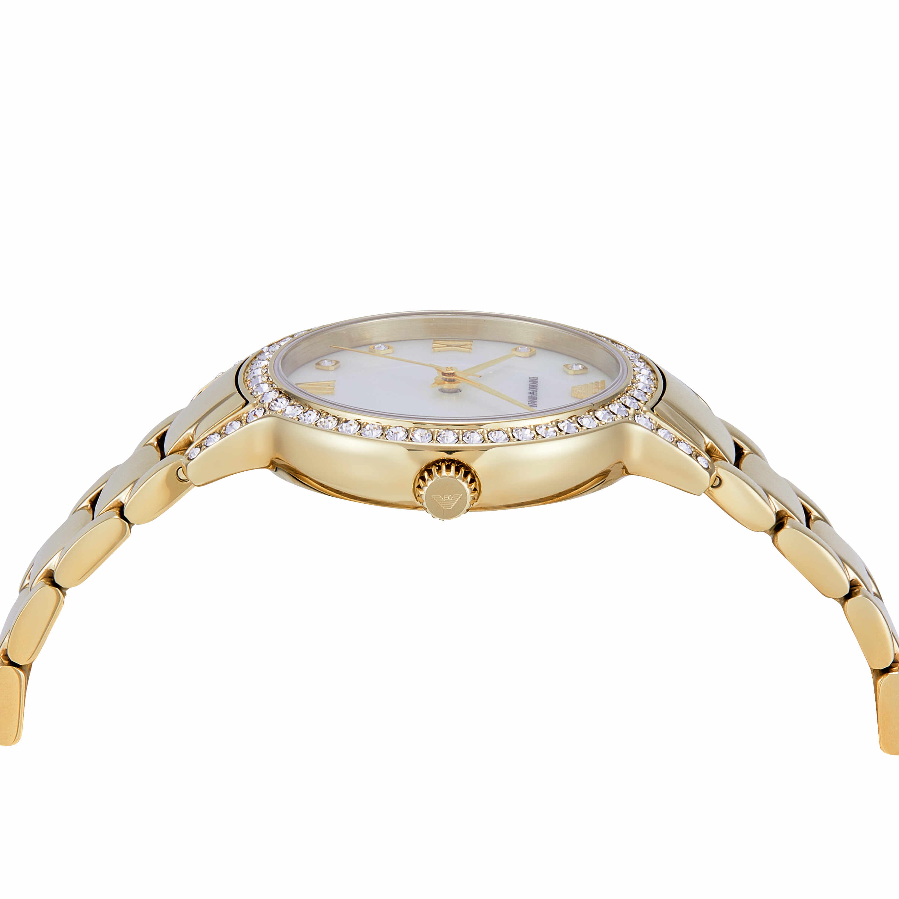 Armani Gold Tone Stainless Steel Mother of Pearl Dial Watch AR11652