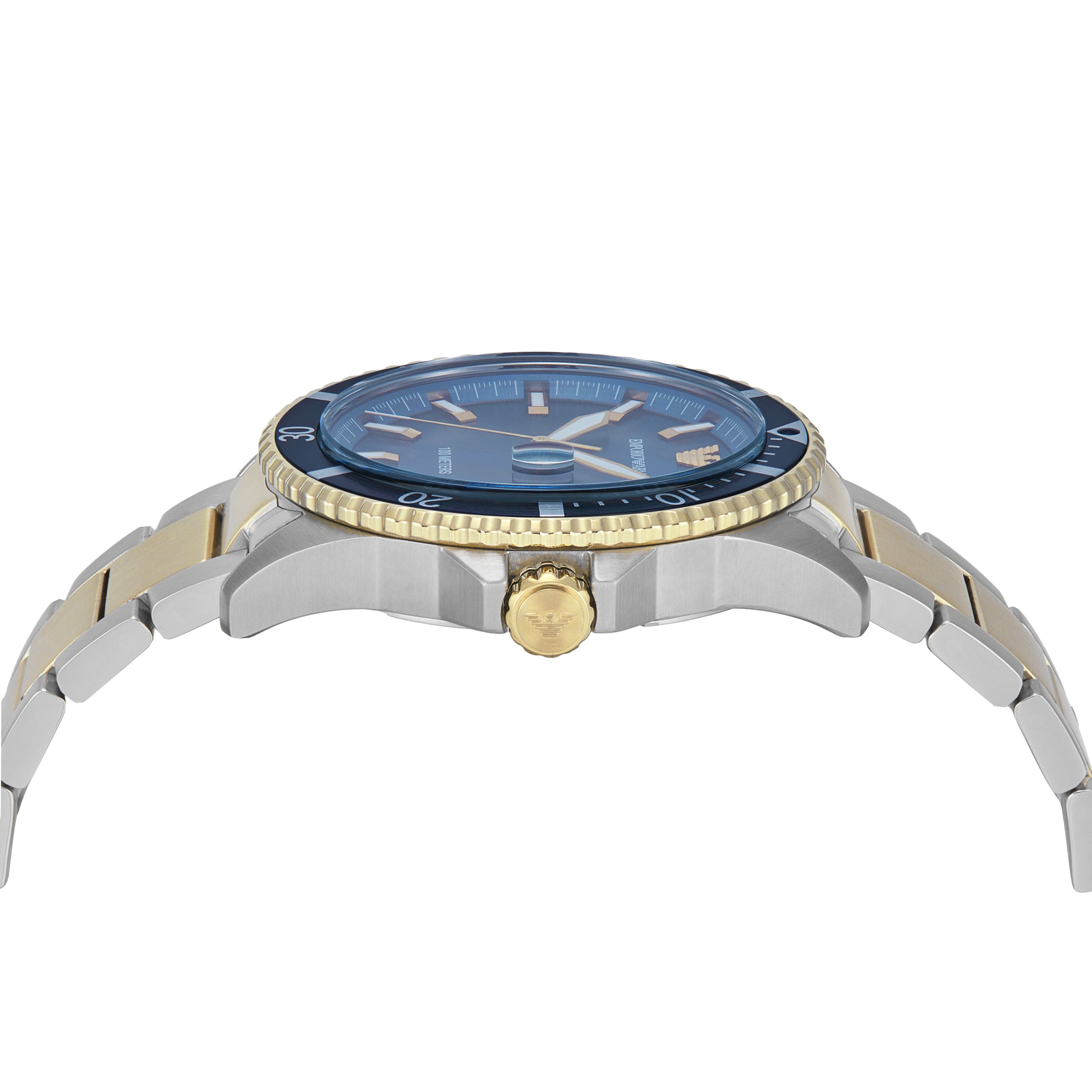 Emporio Armani World Explorer Three-Hand Blue Dial Stainless Steel Watch AR11682