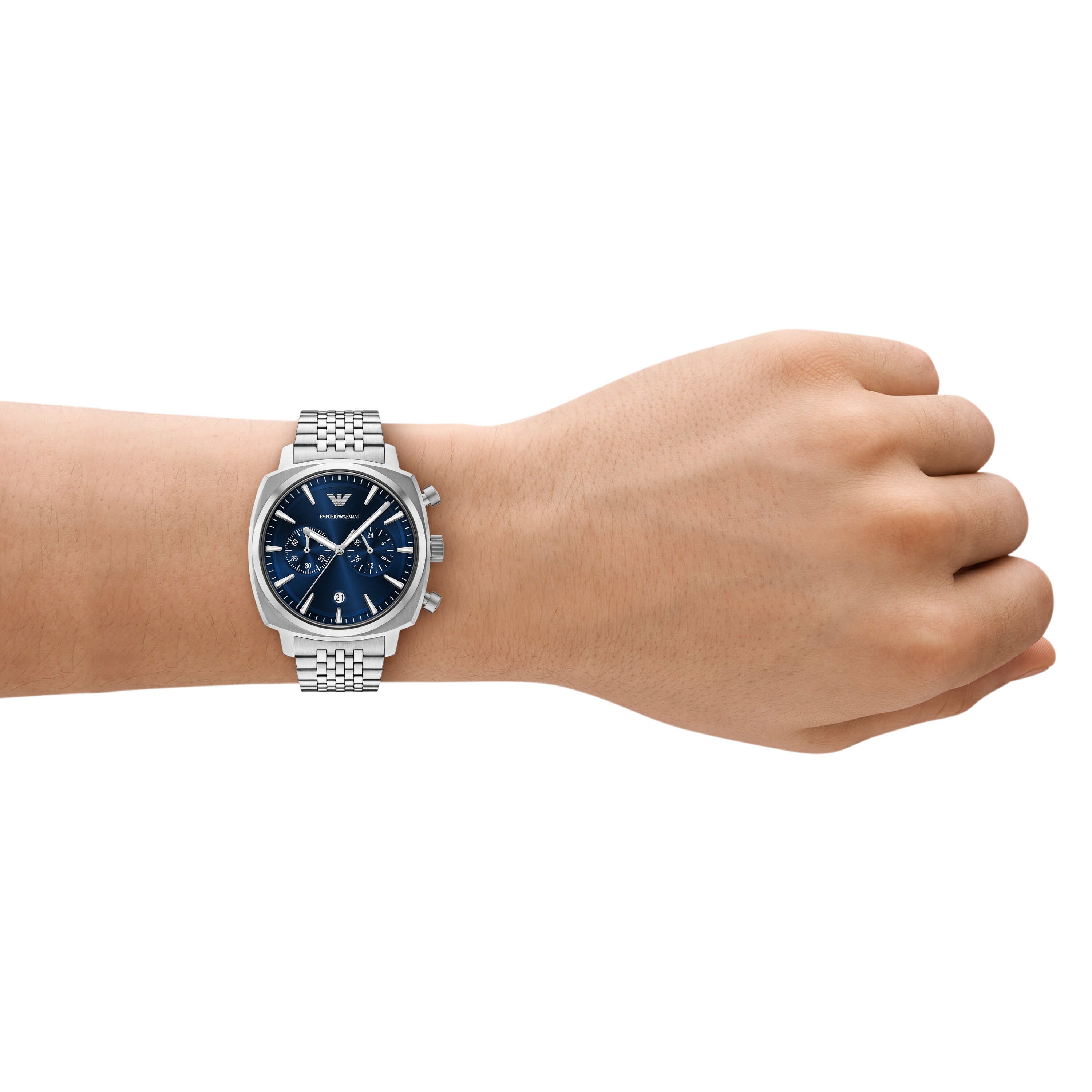 Armani Chronograph Stainless Steel Blue Dial Watch AR11688