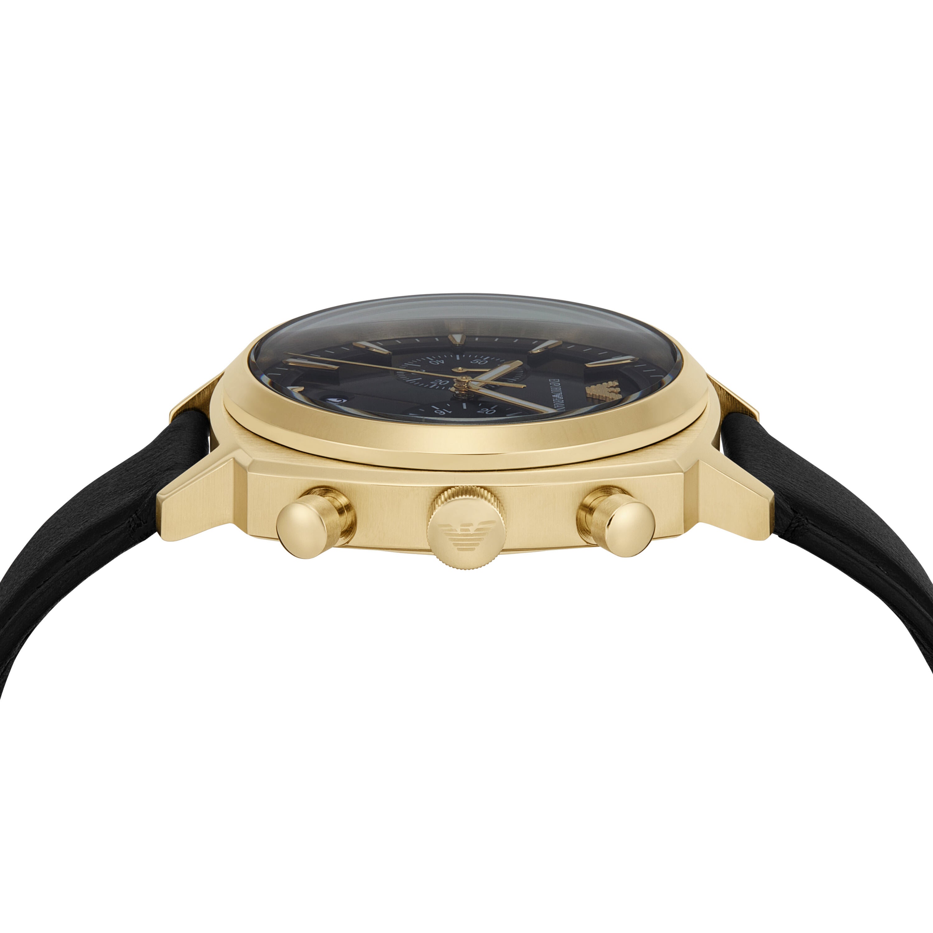 Armani Chronograph Black Leather Watch AR11690