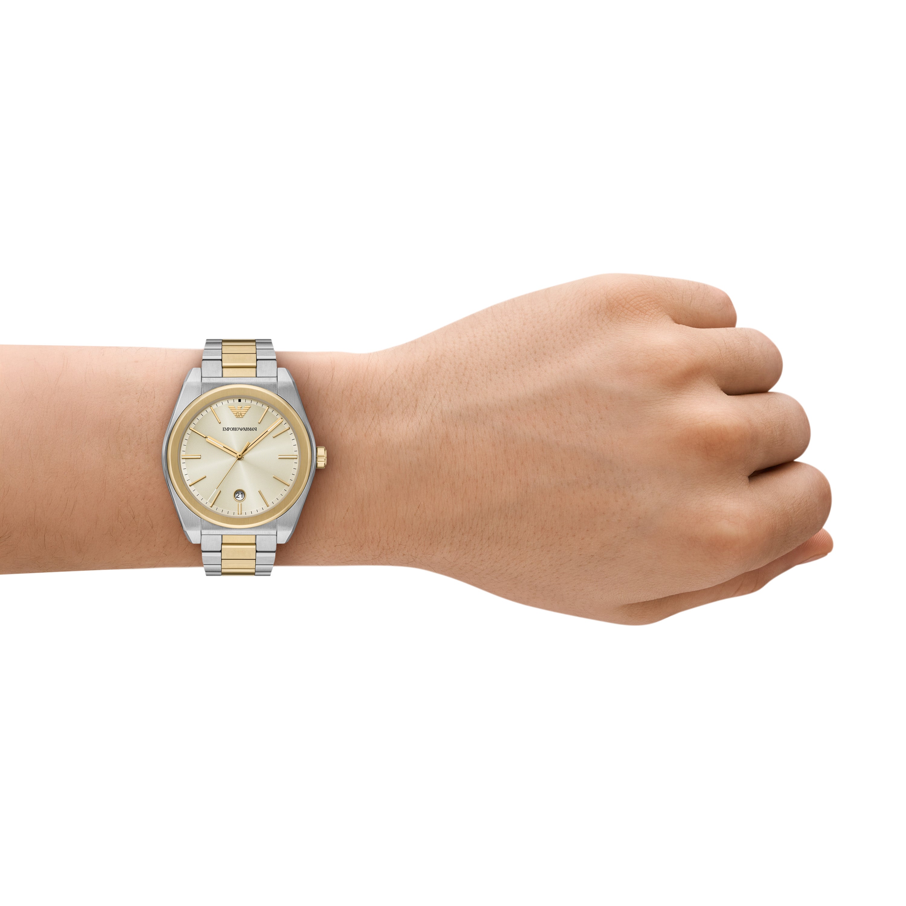 Emporio Armani Three Hand Two Tone Stainless Steel Watch AR11716