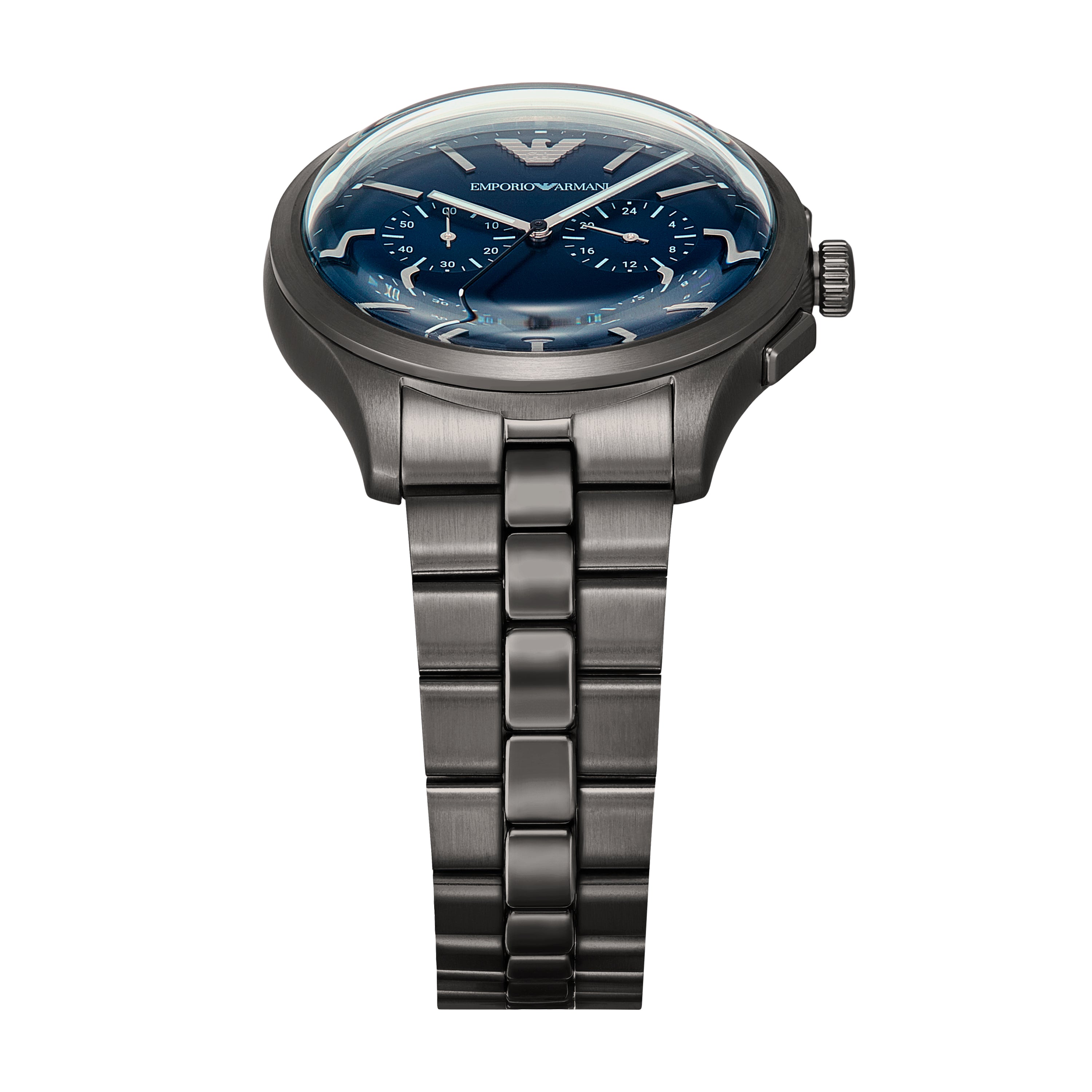 Emporio Armani Blue Dial Gunmetal Stainless Steel Watch AR11729