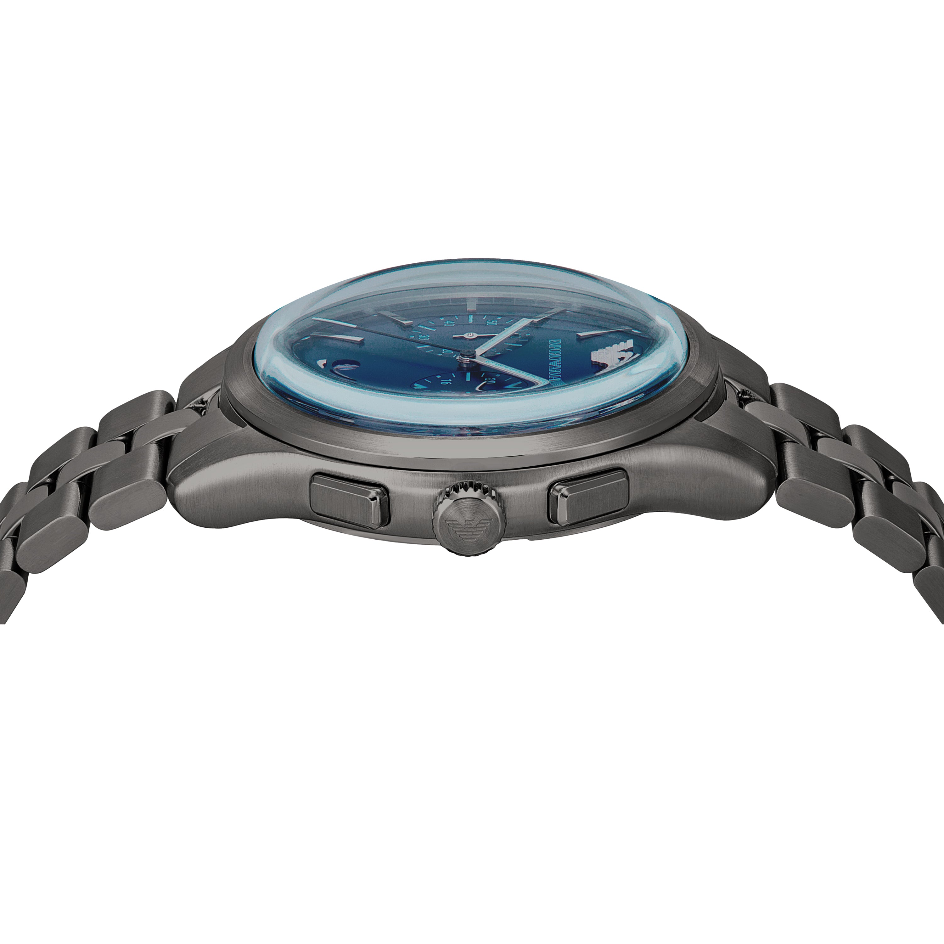 Emporio Armani Blue Dial Gunmetal Stainless Steel Watch AR11729