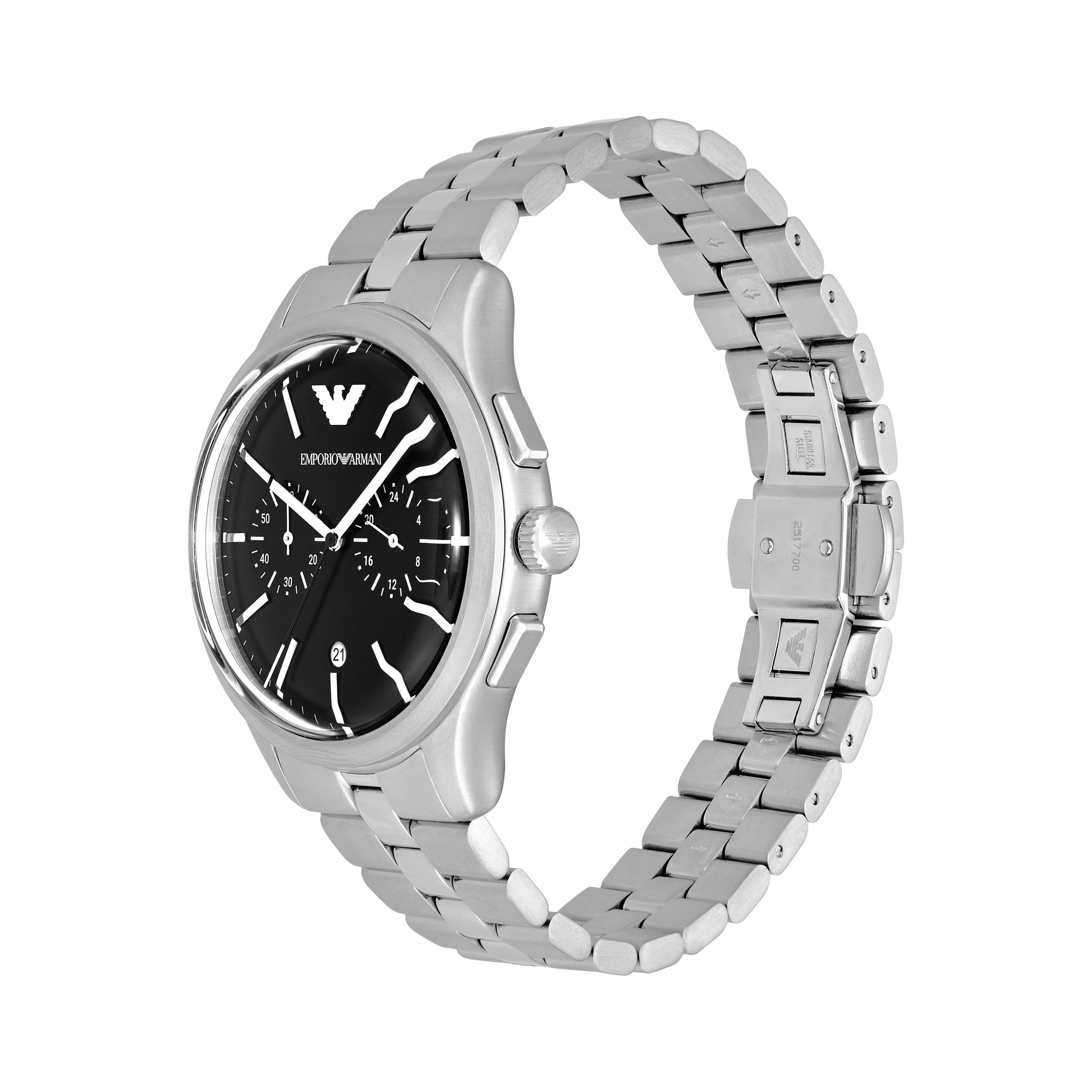 Emporio Armani Black Dial Stainless Steel Watch AR11732