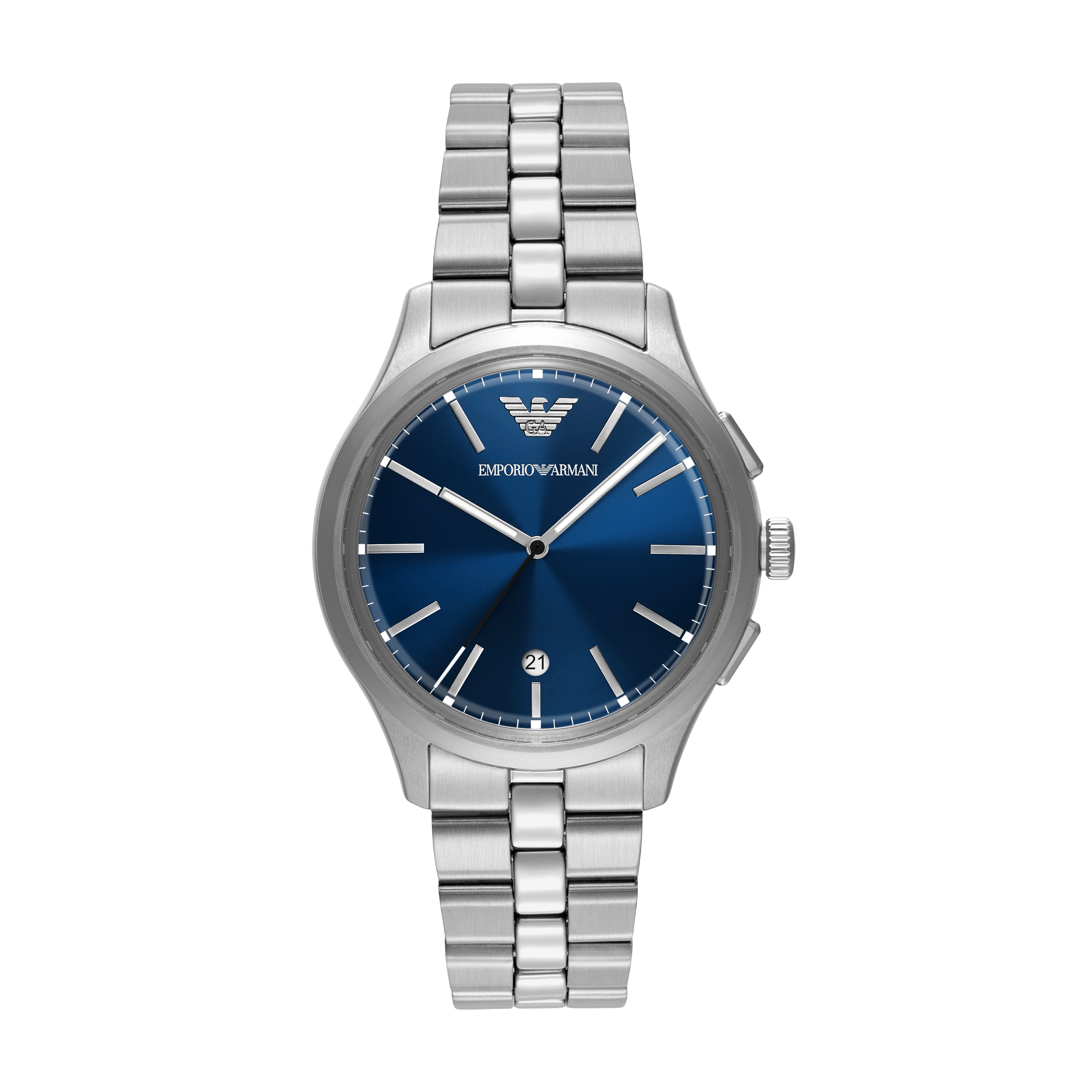Emporio Armani Blue Dial Date Stainless Steel Men's Watch 41 mm AR11733