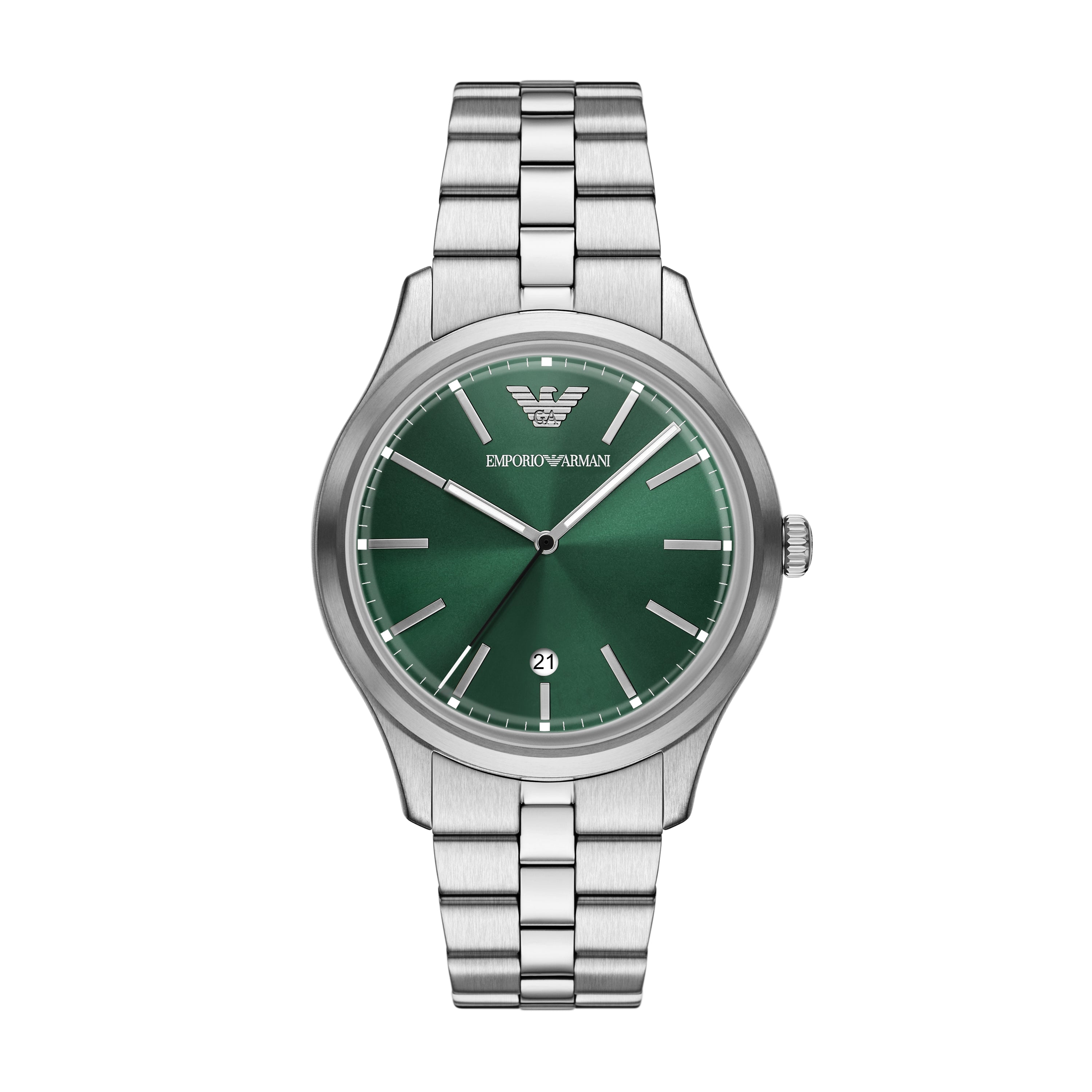 Emporio Armani Green Dial Stainless Steel Watch AR11734
