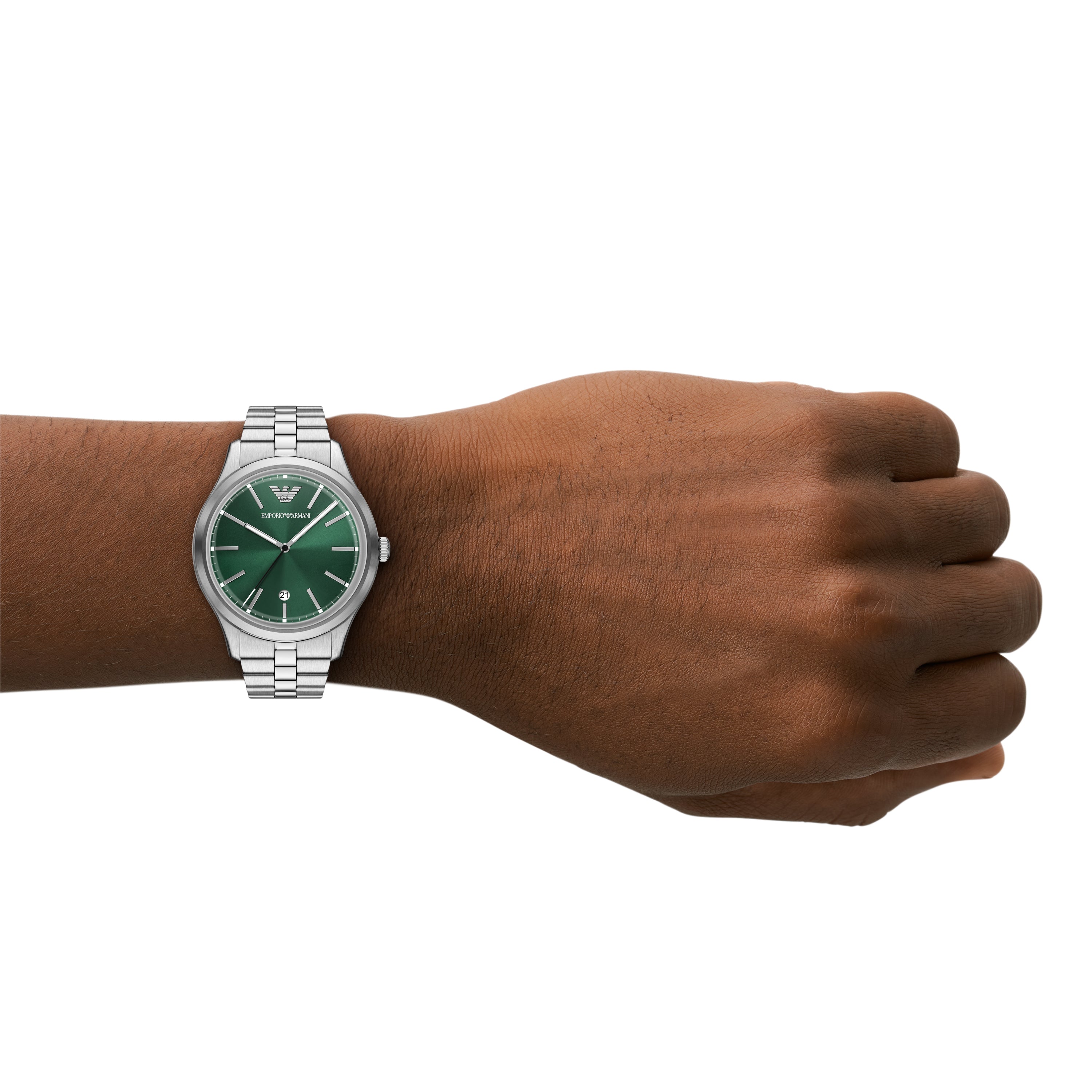 Emporio Armani Green Dial Stainless Steel Watch AR11734