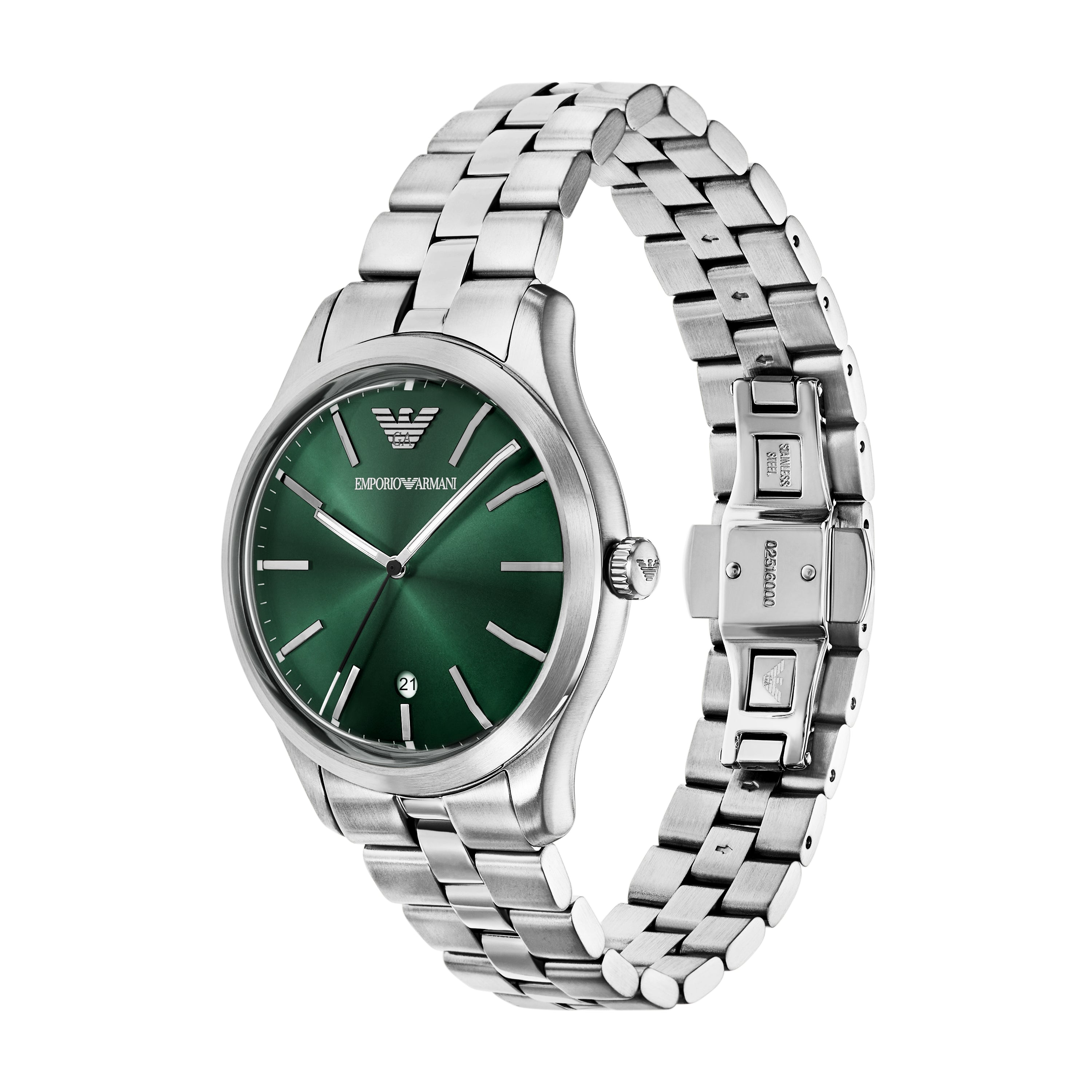 Emporio Armani Green Dial Stainless Steel Watch AR11734