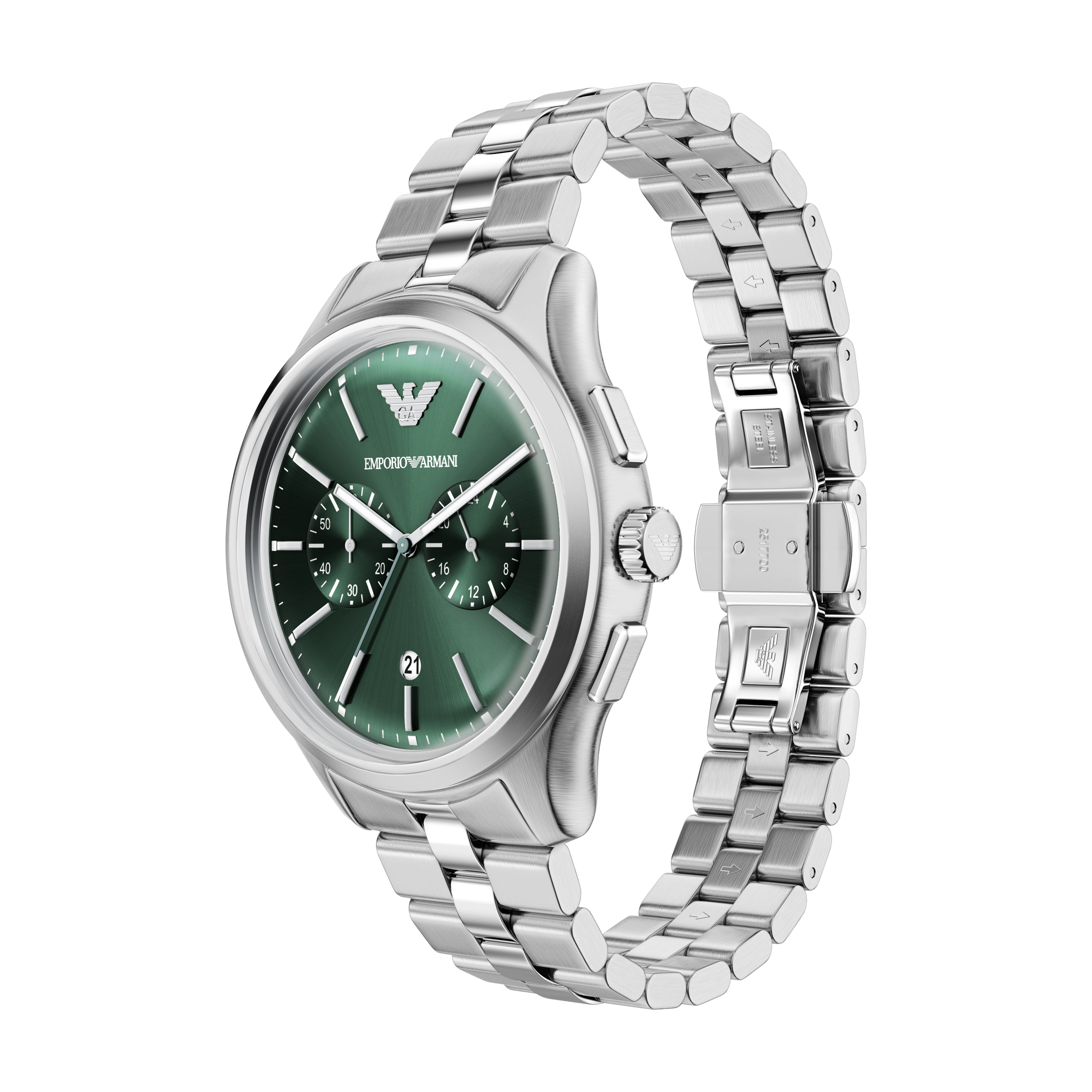 Emporio Armani Green Dial Stainless Steel Watch AR11746