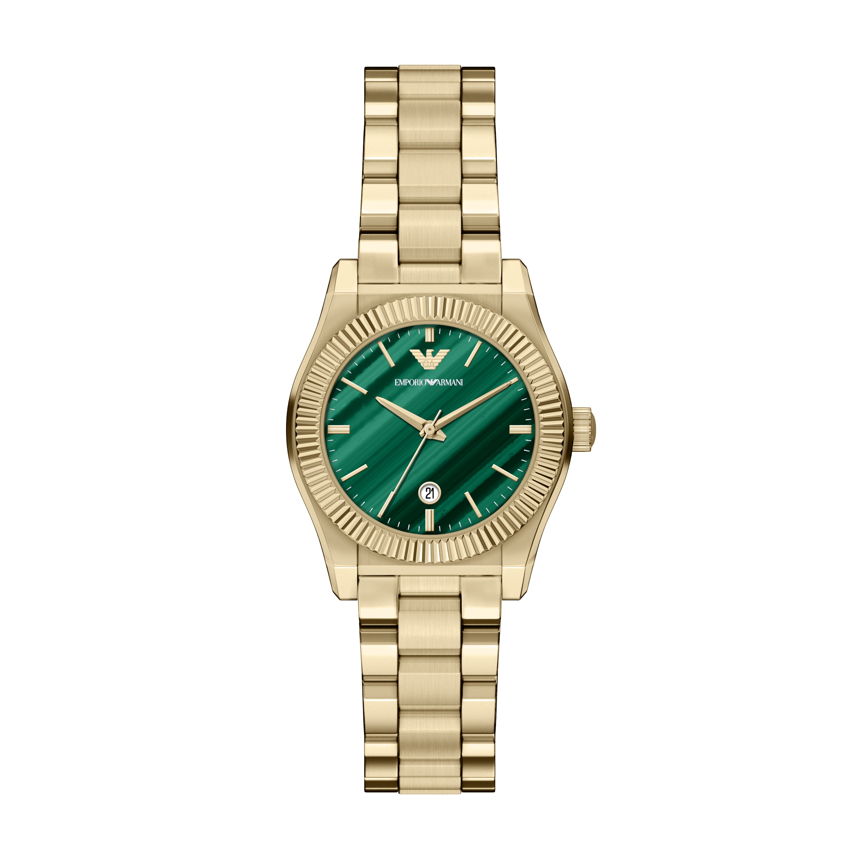 Emporio Armani Green Dial Gold Stainless Steel Watch AR11761