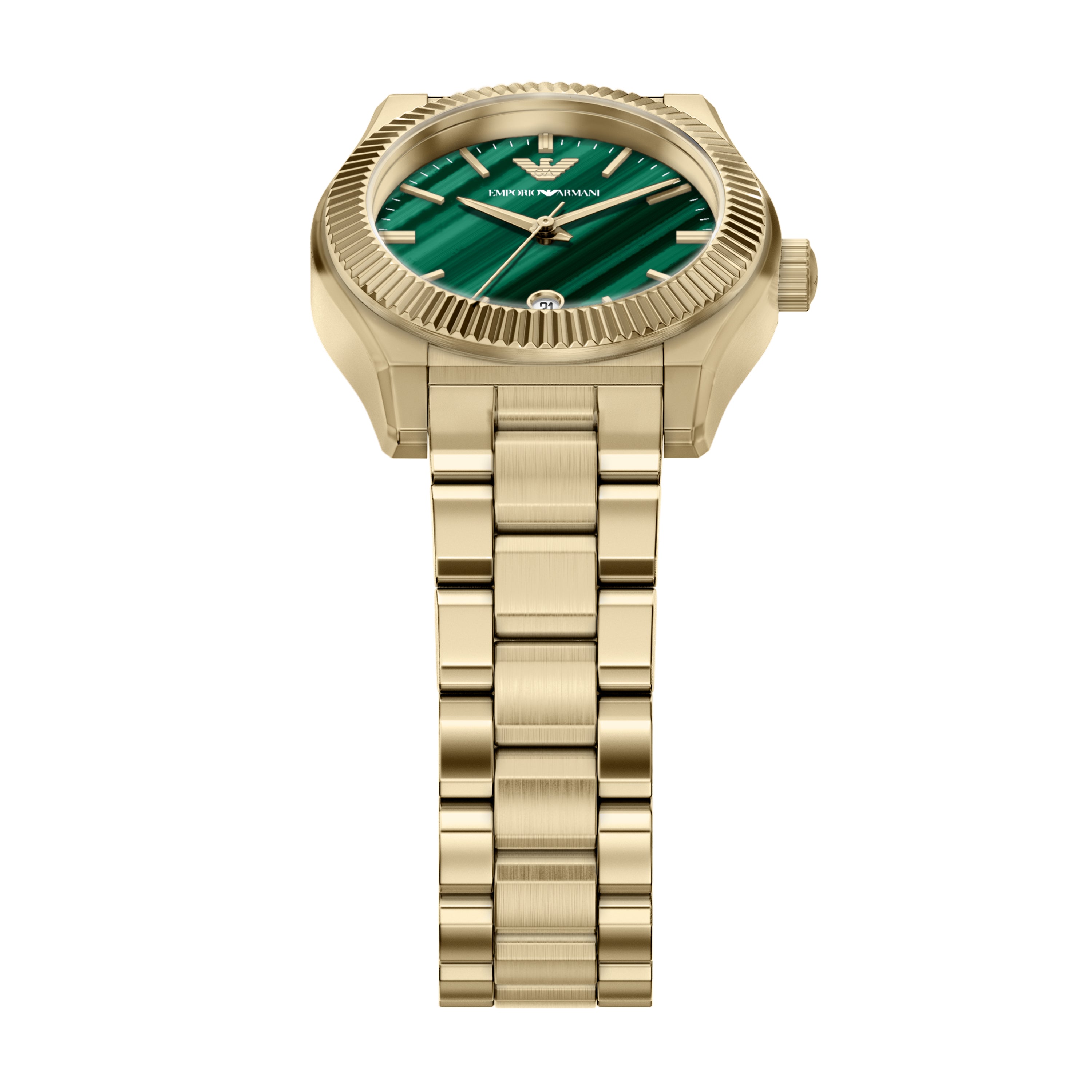 Emporio Armani Green Dial Gold Stainless Steel Watch AR11761