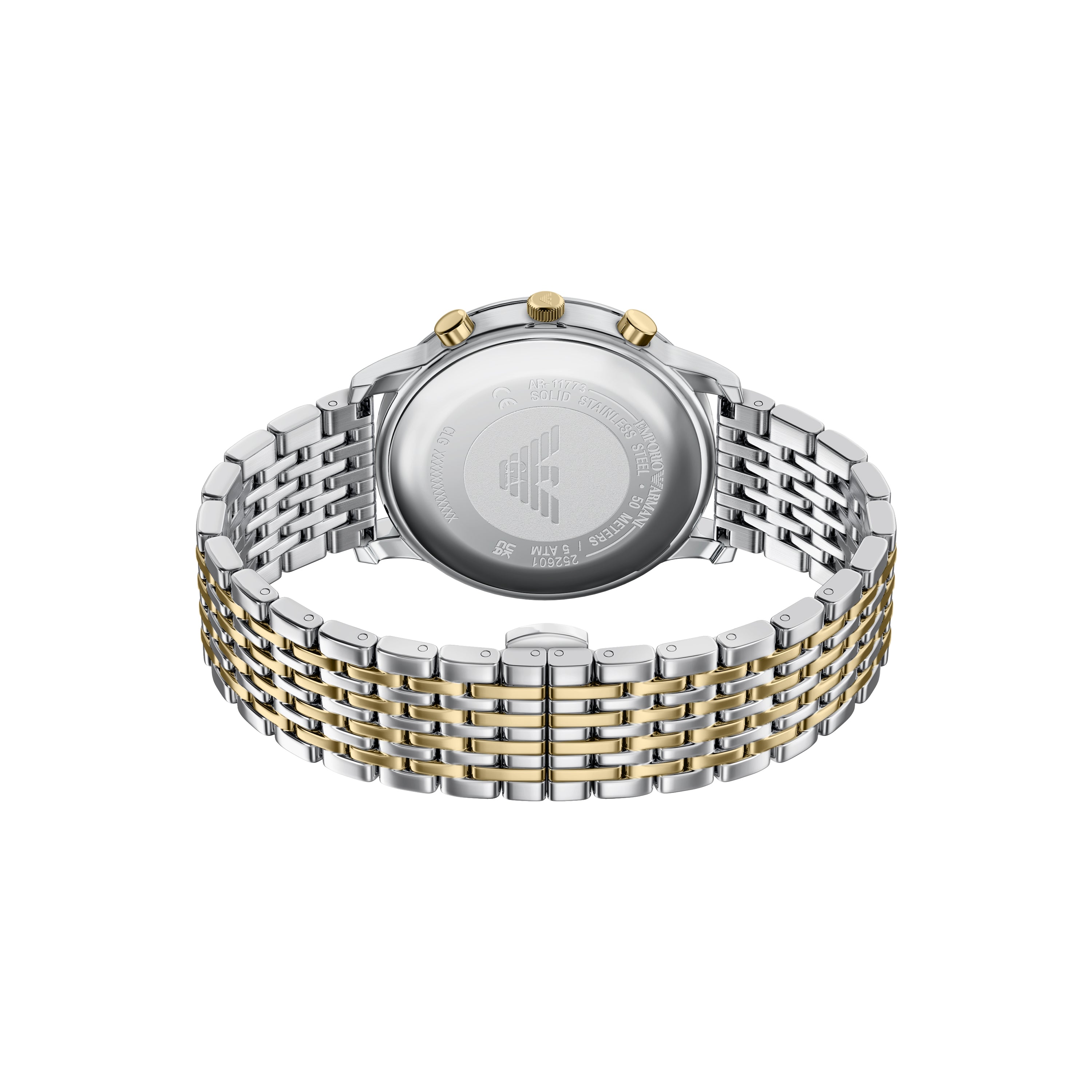 Emporio Armani Gray Dial Two Tone Stainless Steel Watch AR11773