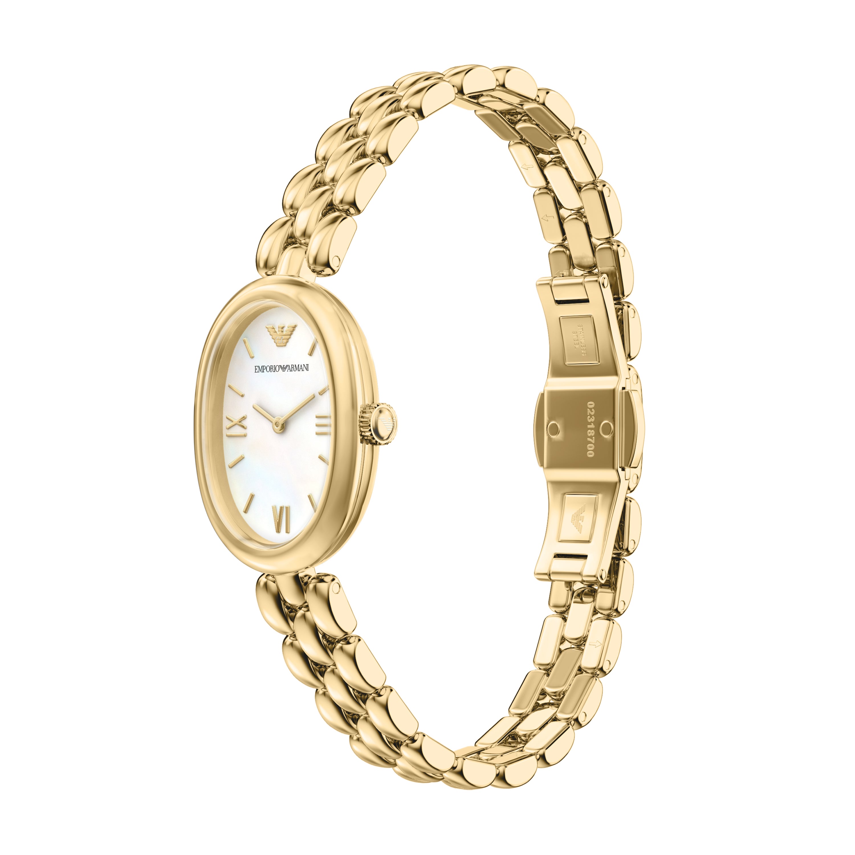 Emporio Armani White Dial Gold Stainless Steel Watch AR11777