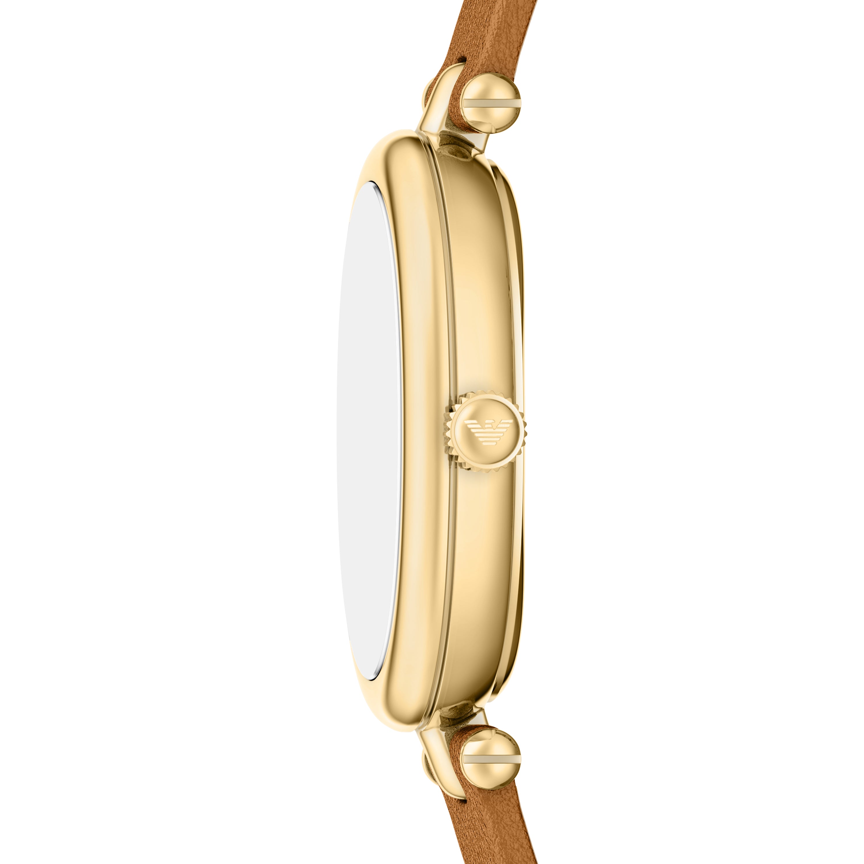 Emporio Armani Mother of Pearl Dial Brown Leather Strap Watch AR11780