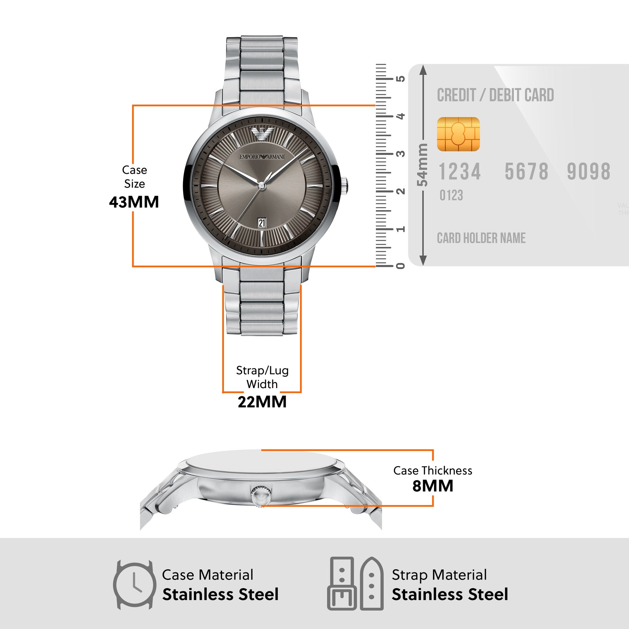 Emporio Armani men's watch, gray dial (view 8)