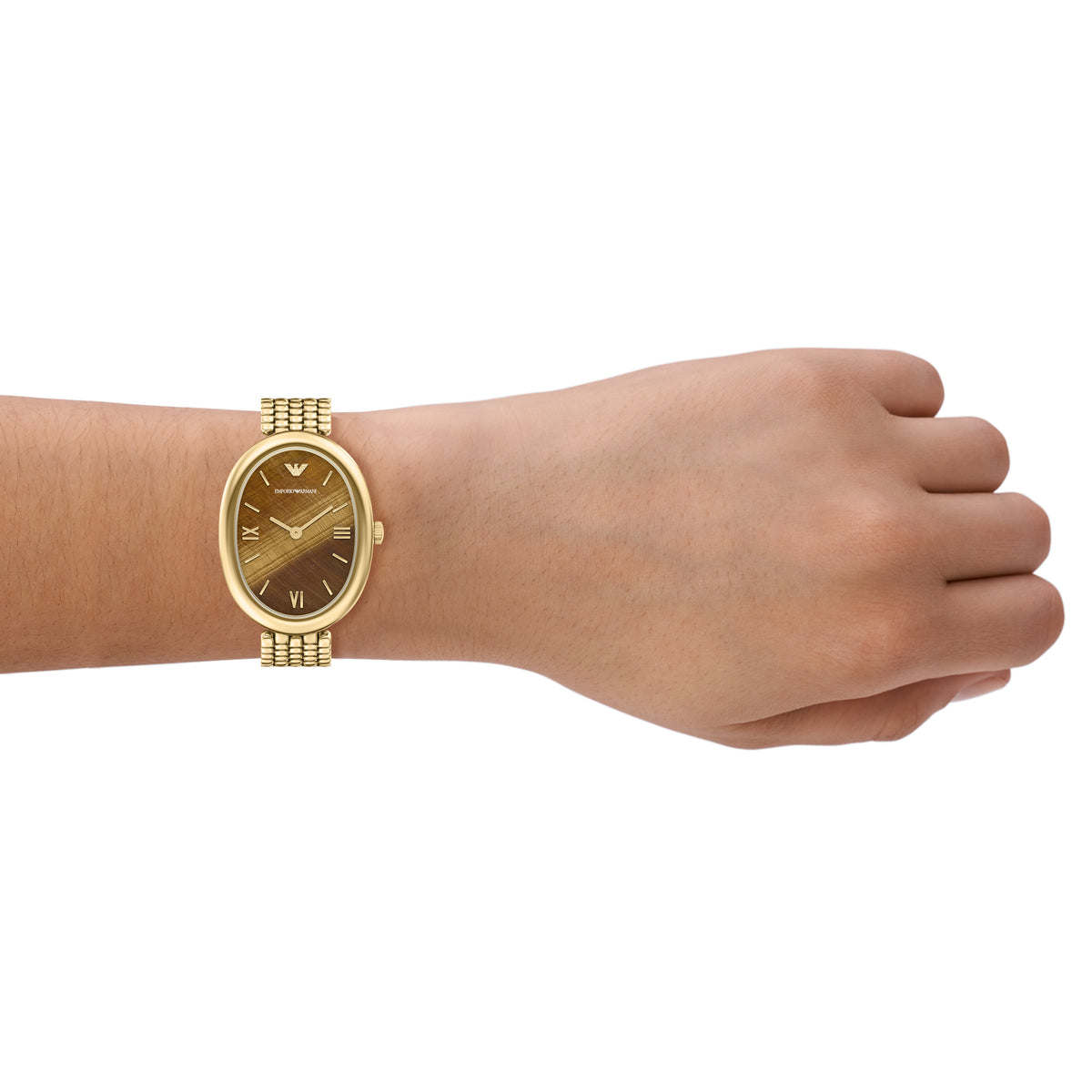 Emporio Armani Sinfonia Tiger's Eye AR11843 on the wrist