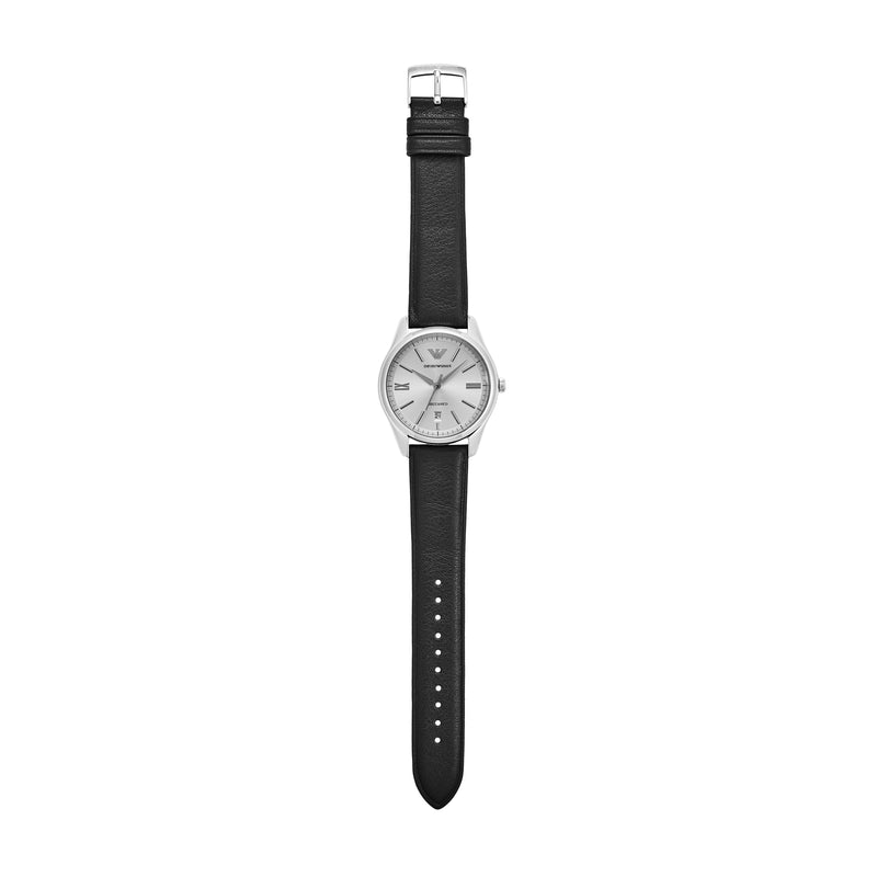 Emporio Armani Luxurious Automatic Watch with Black Leather Strap AR60077