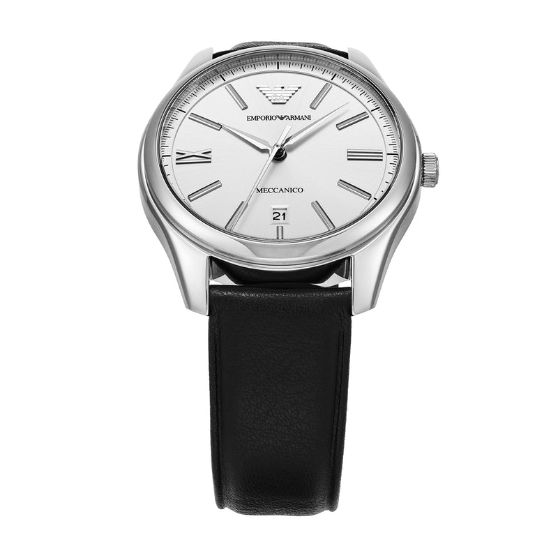 Emporio Armani Luxurious Automatic Watch with Black Leather Strap AR60077