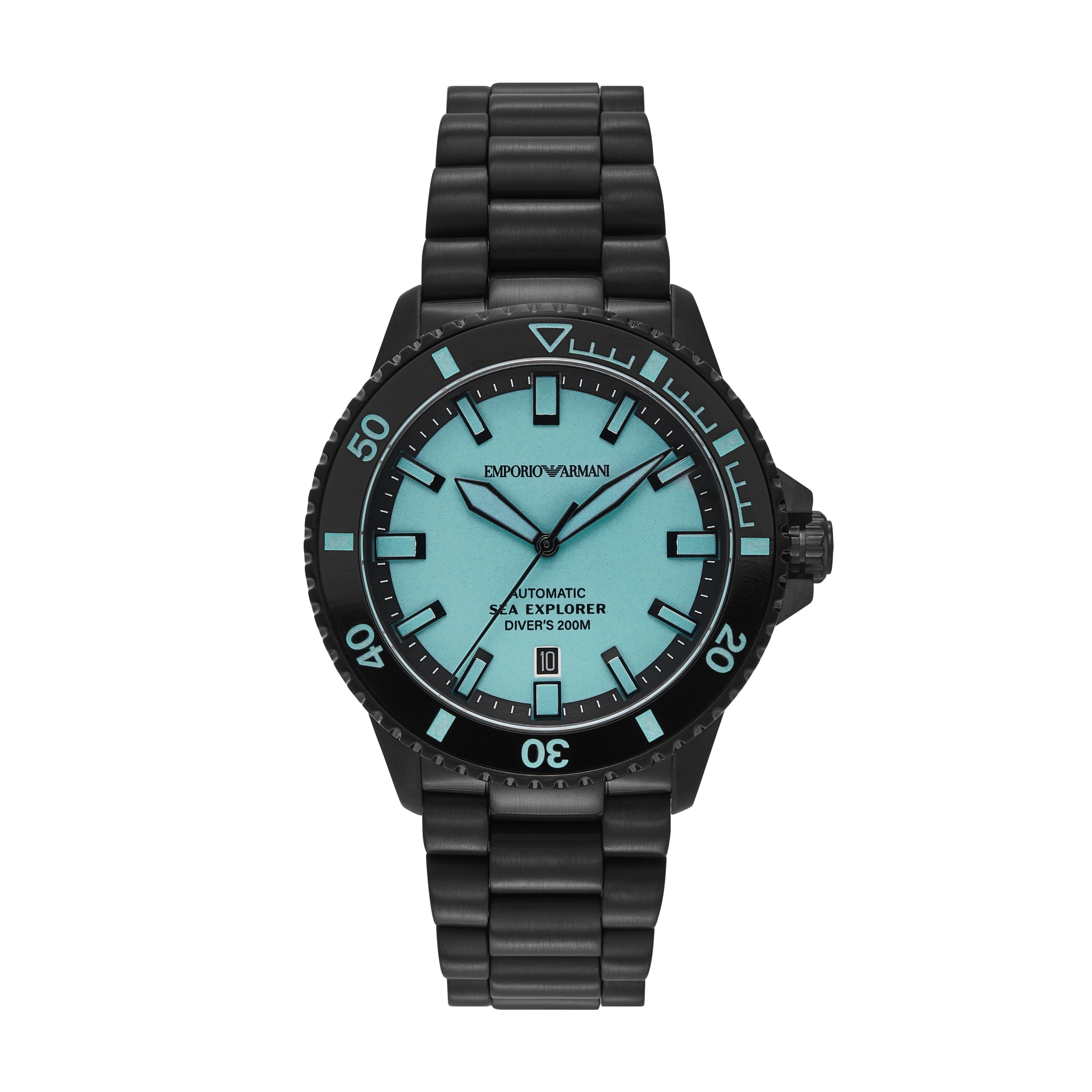 Emporio Armani Sea Explorer Automatic Black Stainless Steel Watch AR60084