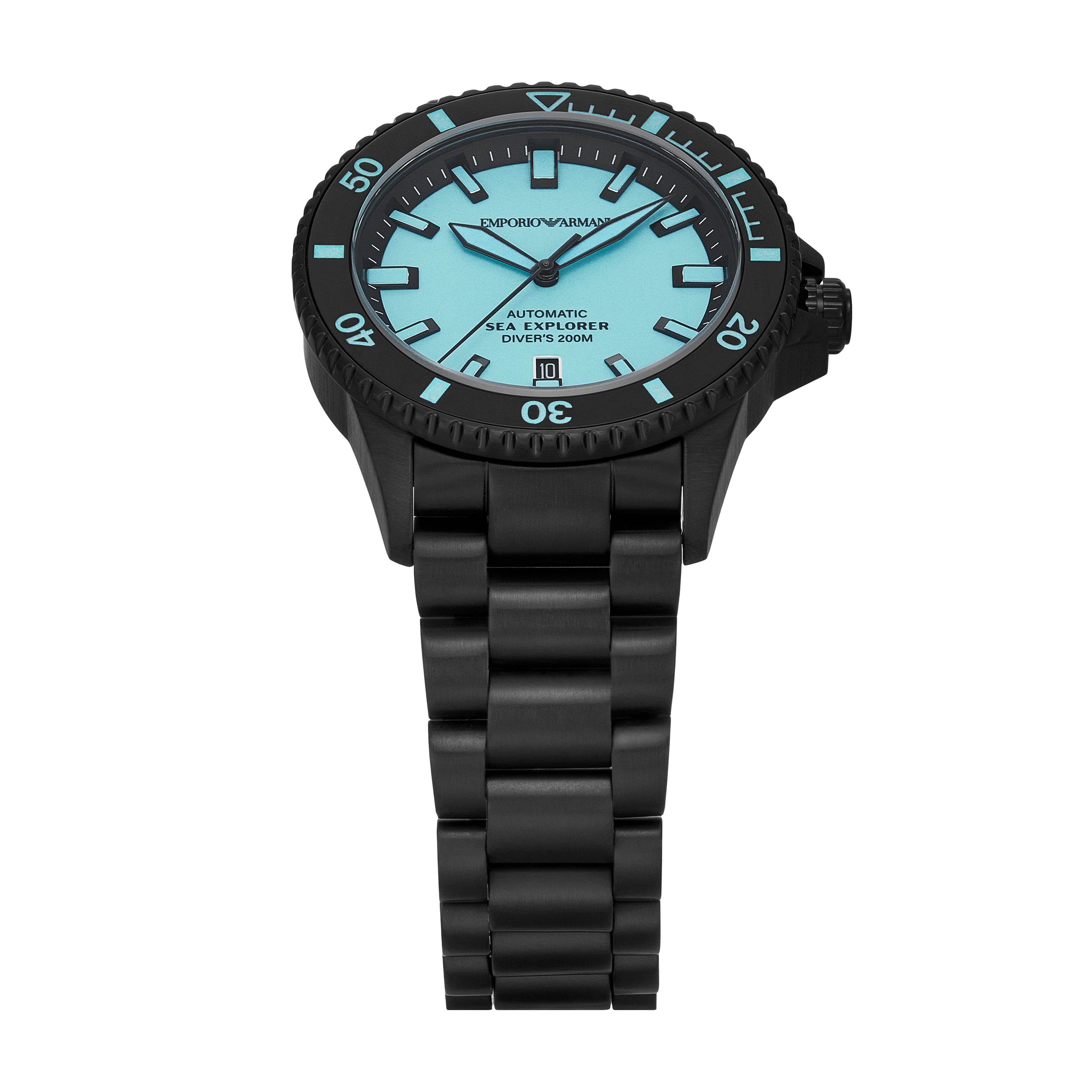 Emporio Armani Sea Explorer Automatic Black Stainless Steel Watch AR60084
