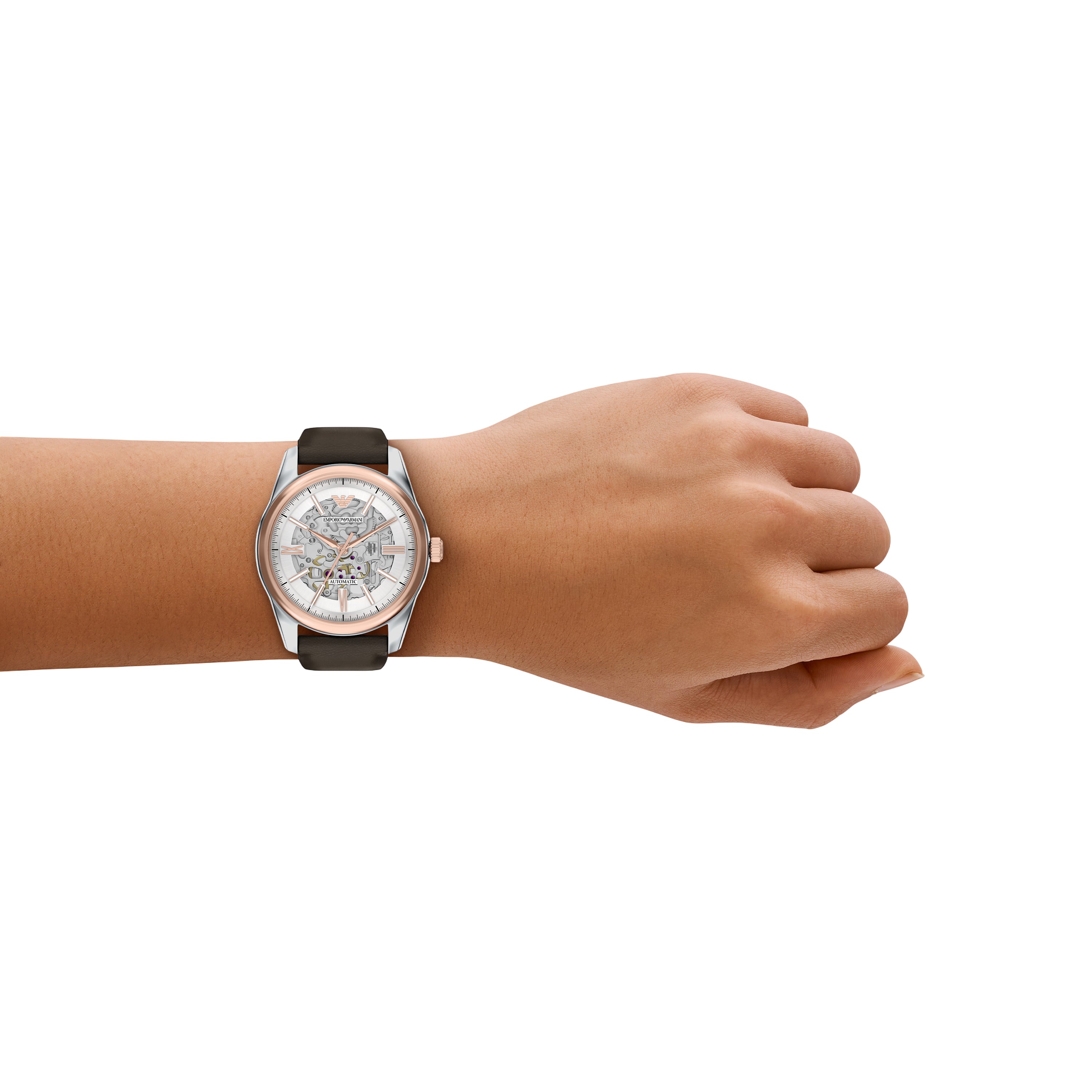 Emporio Armani Antonio Brown Leather Strap Watch AR60094