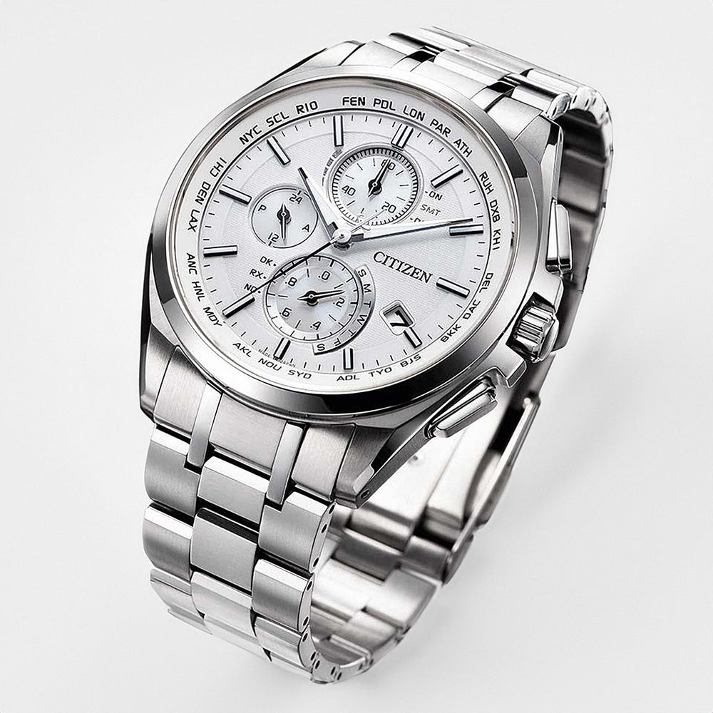 Citizen Attesa Radio Controlled Eco-Drive Titanium Watch AT8040-57A – Watch  Direct