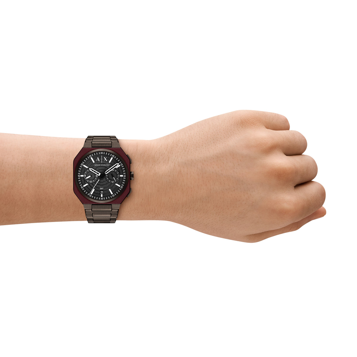 Armani Exchange Bass Brown AX1481 on the wrist