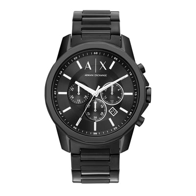 Armani AX1722 黑色不锈钢计时手表