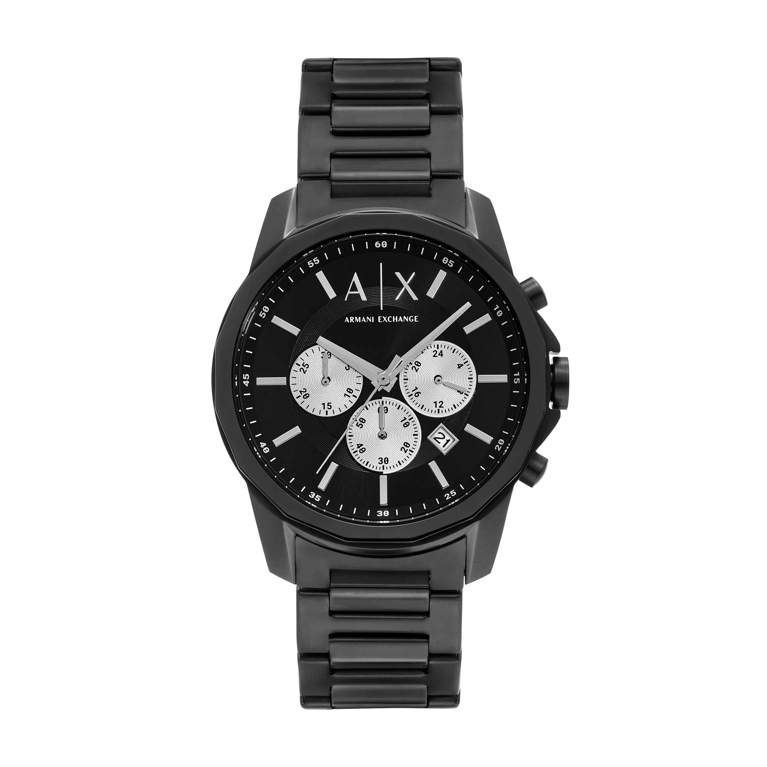 Armani Exchange Chronograph Gunmetal Stainless Steel Black Dial Watch AX1765
