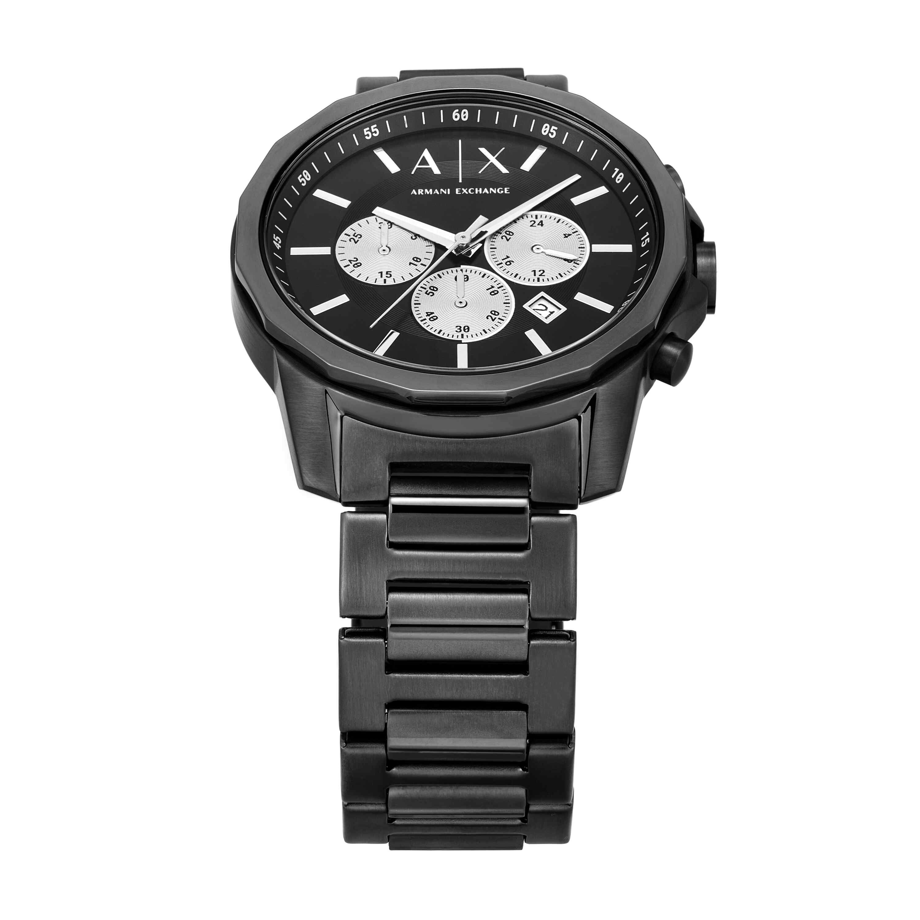 Armani Exchange Chronograph Gunmetal Stainless Steel Black Dial Watch AX1765
