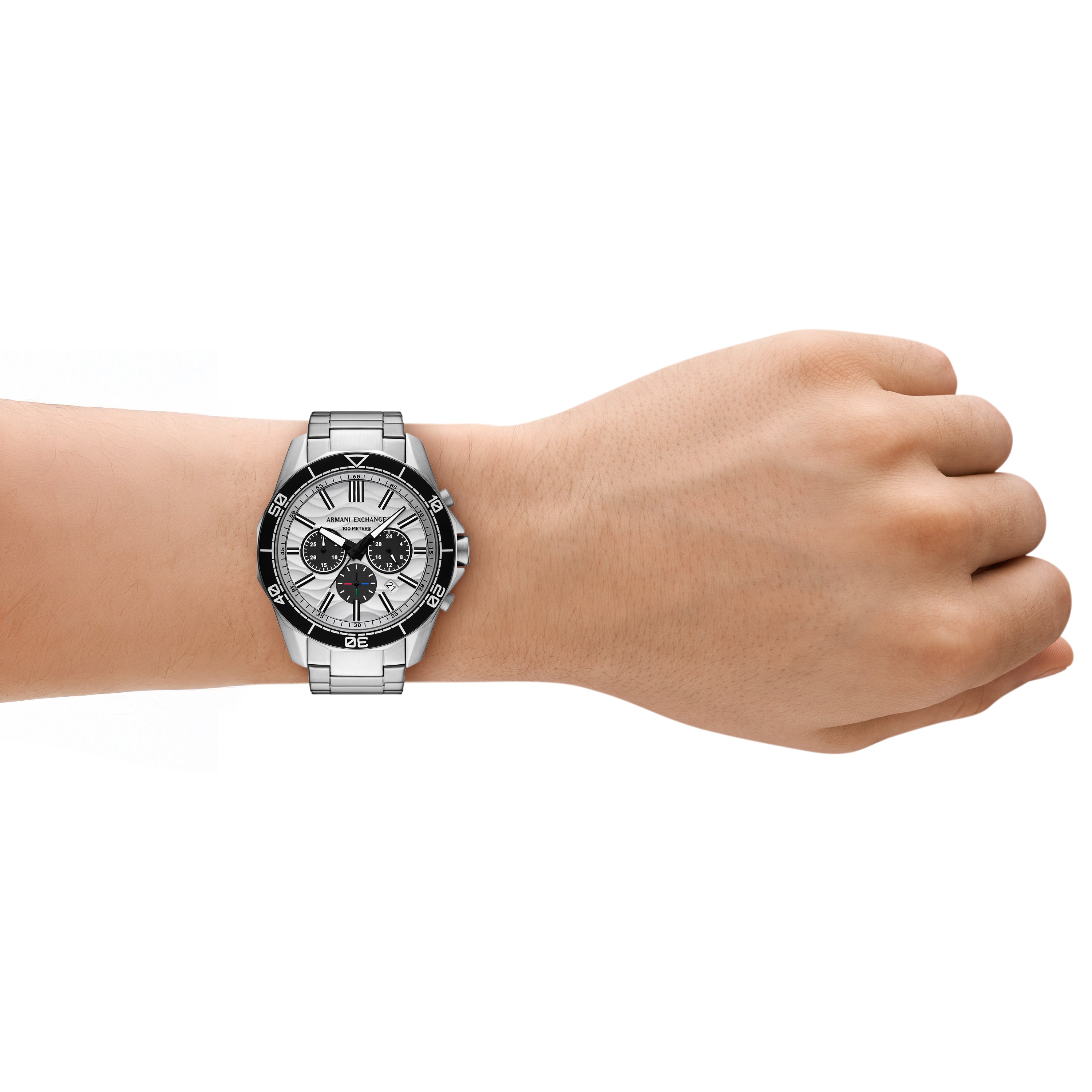 Armani Exchange Chronograph Silver Dial Stainless Steel Watch AX1969