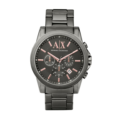 Armani Exchange 青铜色不锈钢计时码表男式手表 AX2086