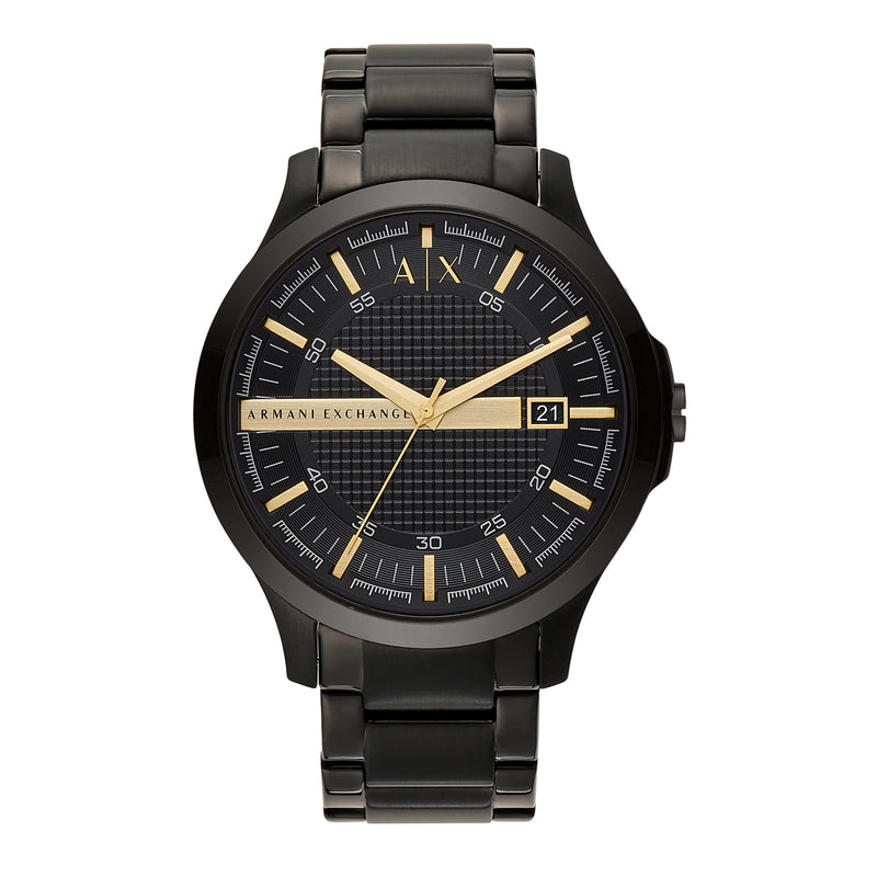 Armani Hampton Sophisticated Black Steel Watch for Men AX2413