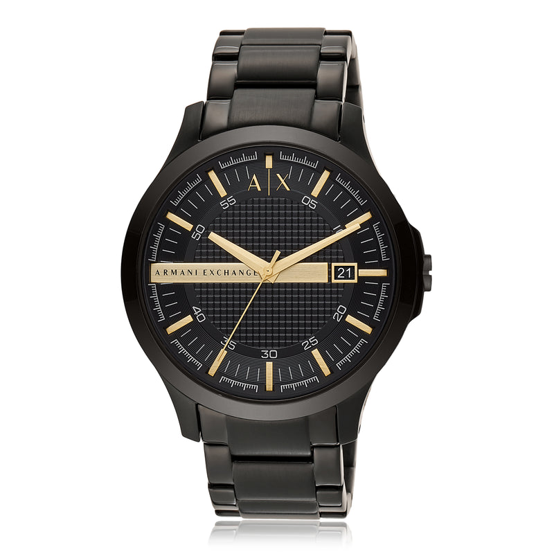 Armani Hampton Sophisticated Black Steel Watch for Men AX2413