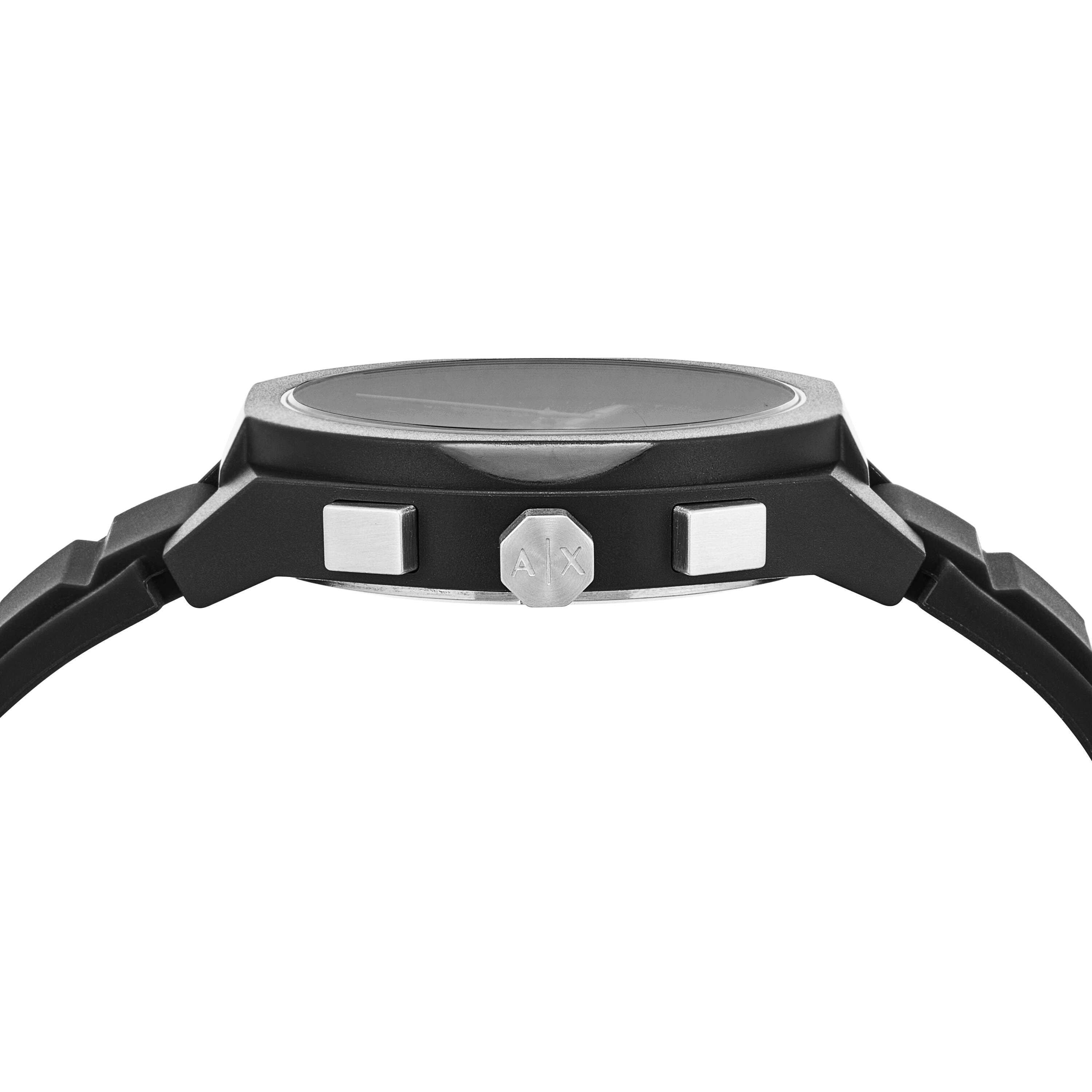 Armani Exchange Sync Chronograph Black Silicone Watch AX4161