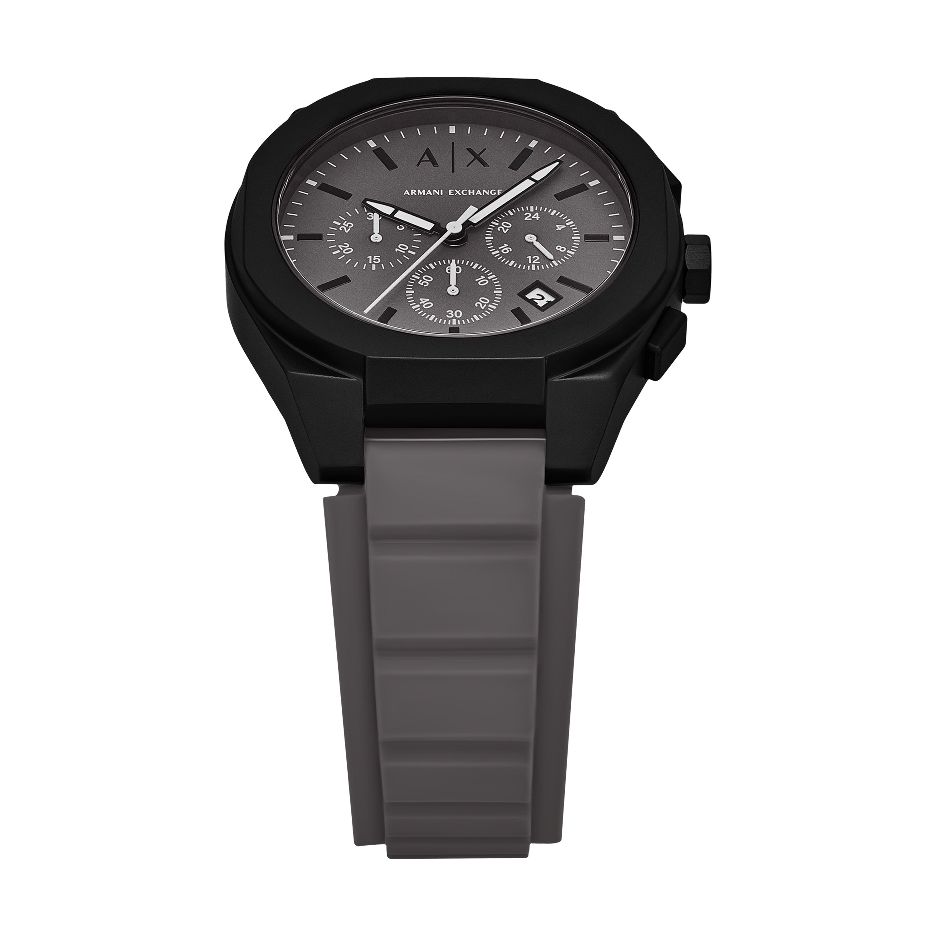 Armani Exchange Sync Chronograph Grey Dial and Rubber Band Men's Watch AX4191