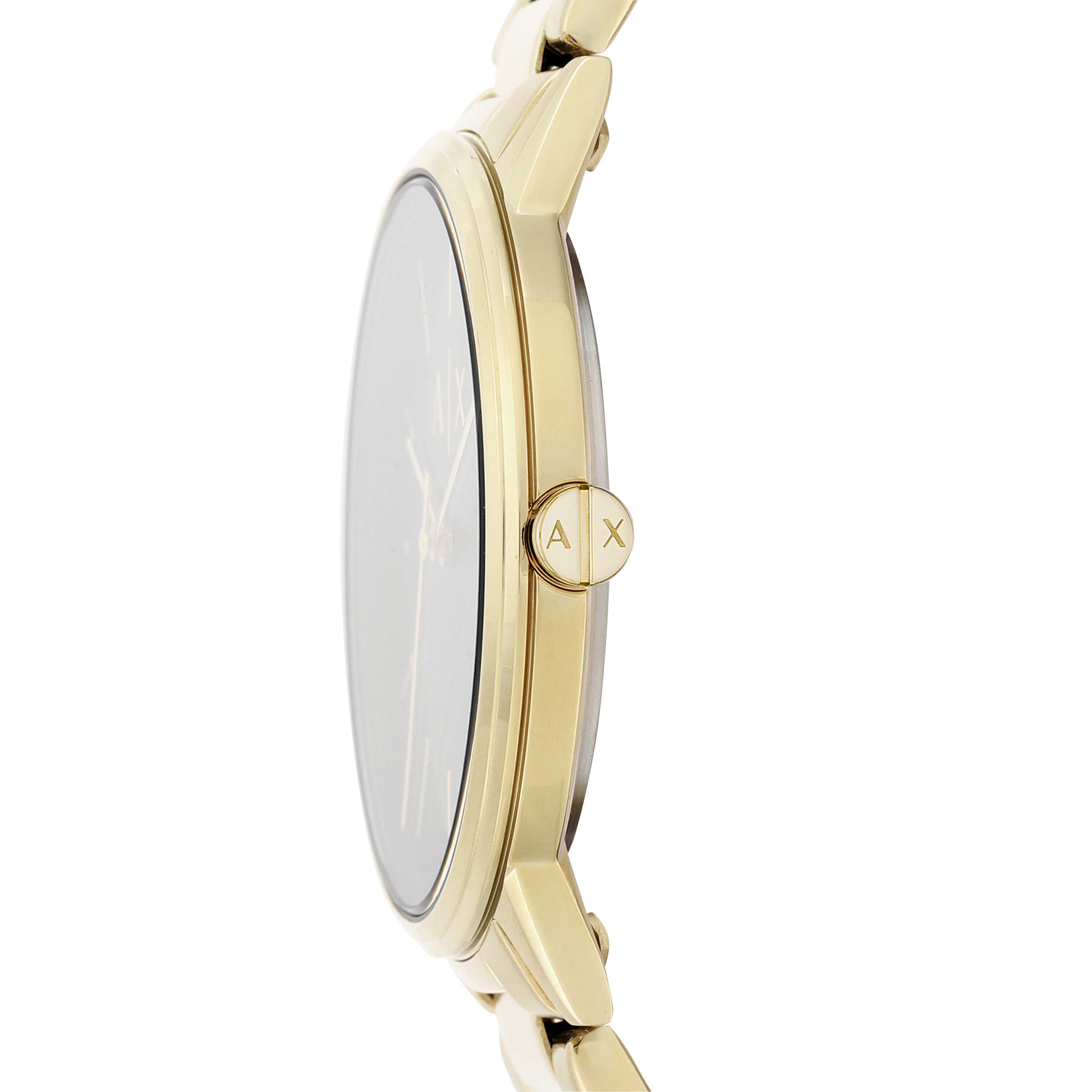 Armani Exchange Gold Tone Stainless Steel Watch and Bracelet Gift Set AX7119