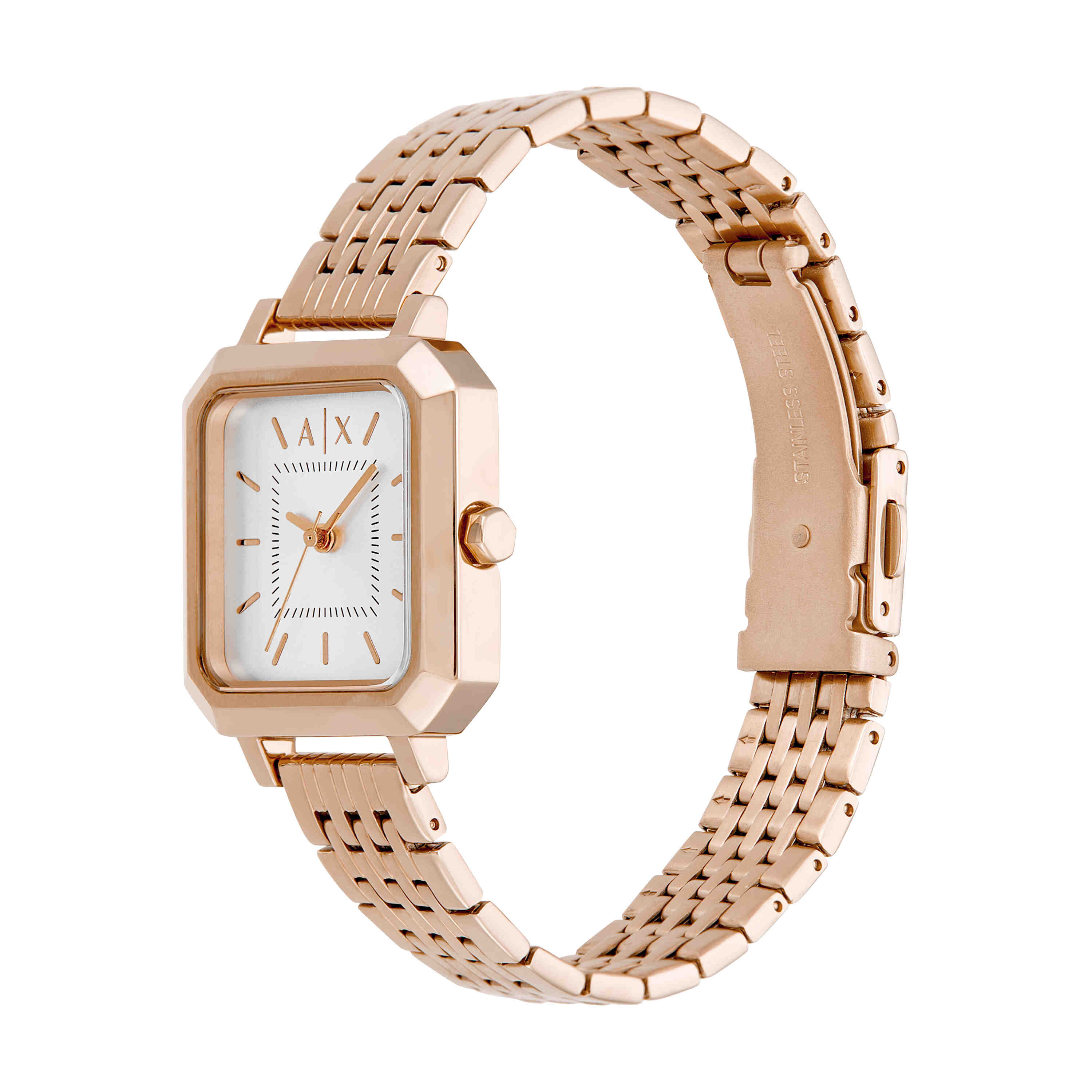 Armani Rose Gold Tone Stainless Steel Watch and Bracelet Set AX7164SET