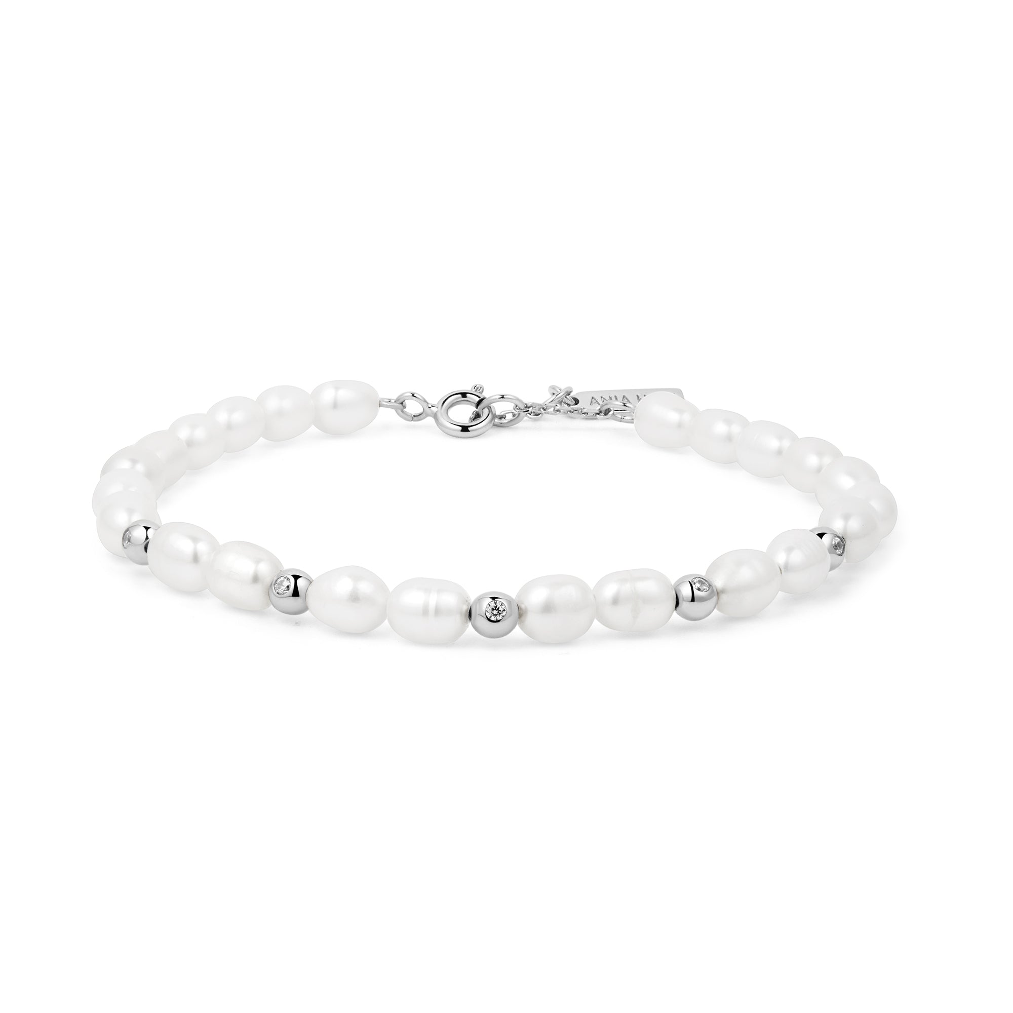 Ania Haie Silver Freshwater Pearl Bracelet Elegant Modern Design