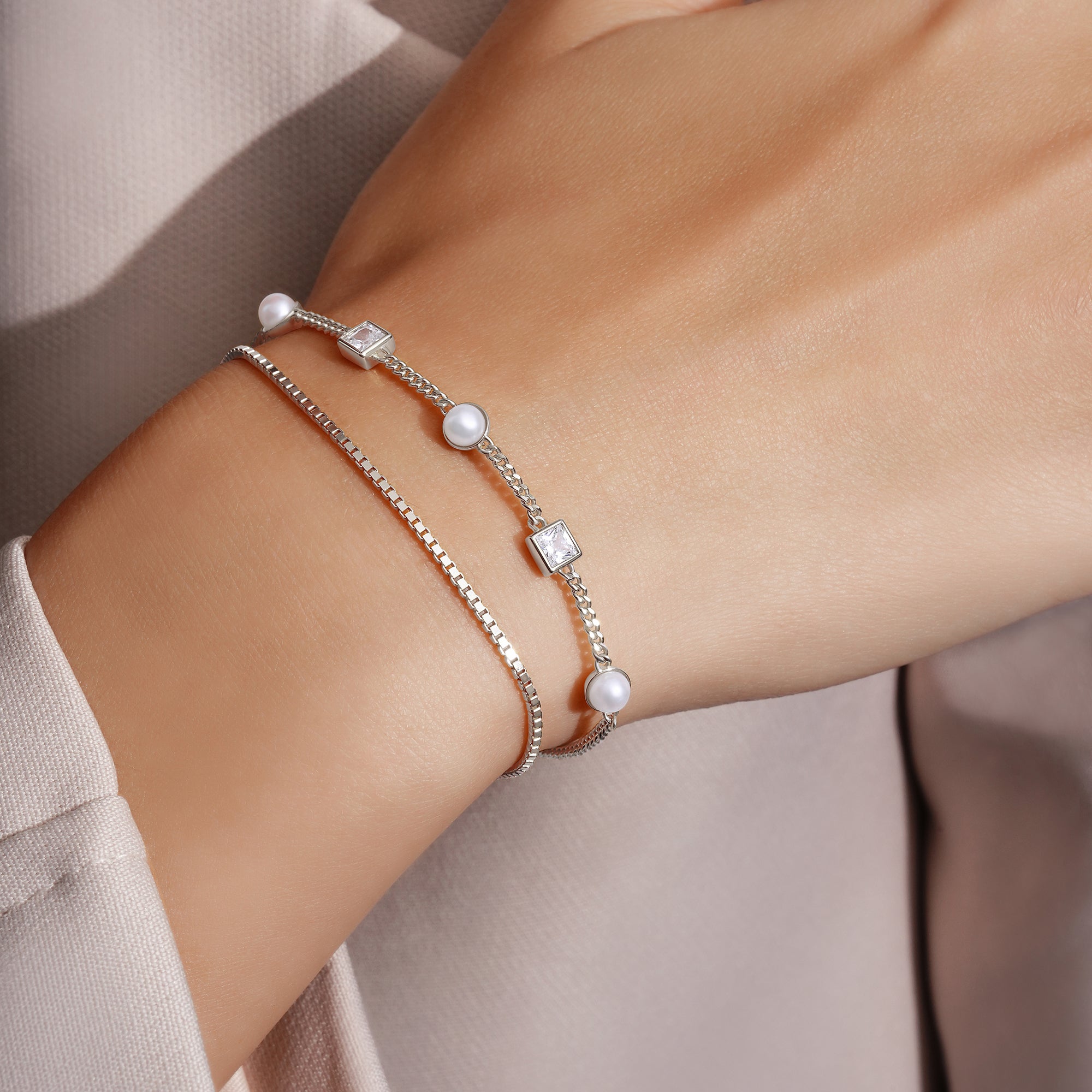 Ania Haie Silver Box Chain Bracelet Modern Luxury For Women